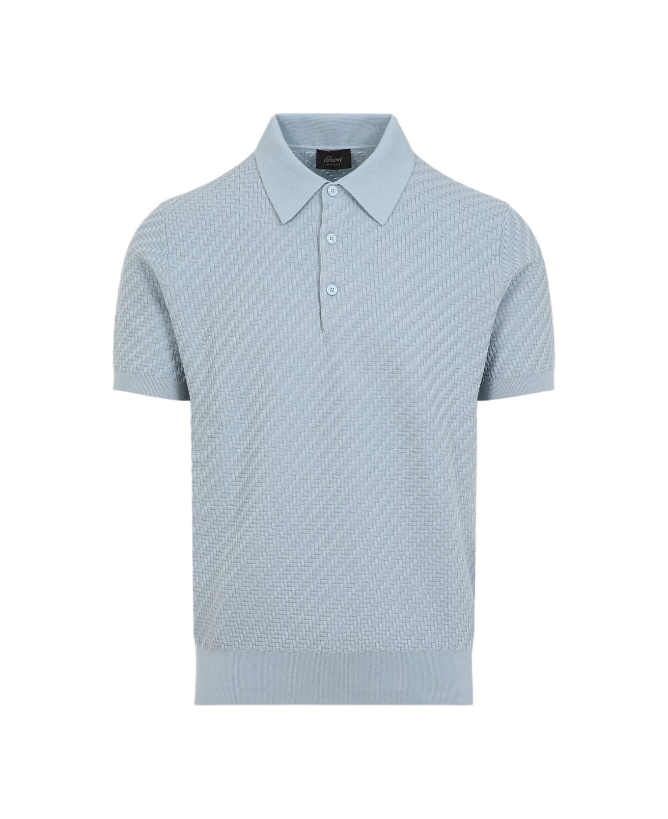 Brioni Cotton And Silk Polo - Sky Blue Sky Blue