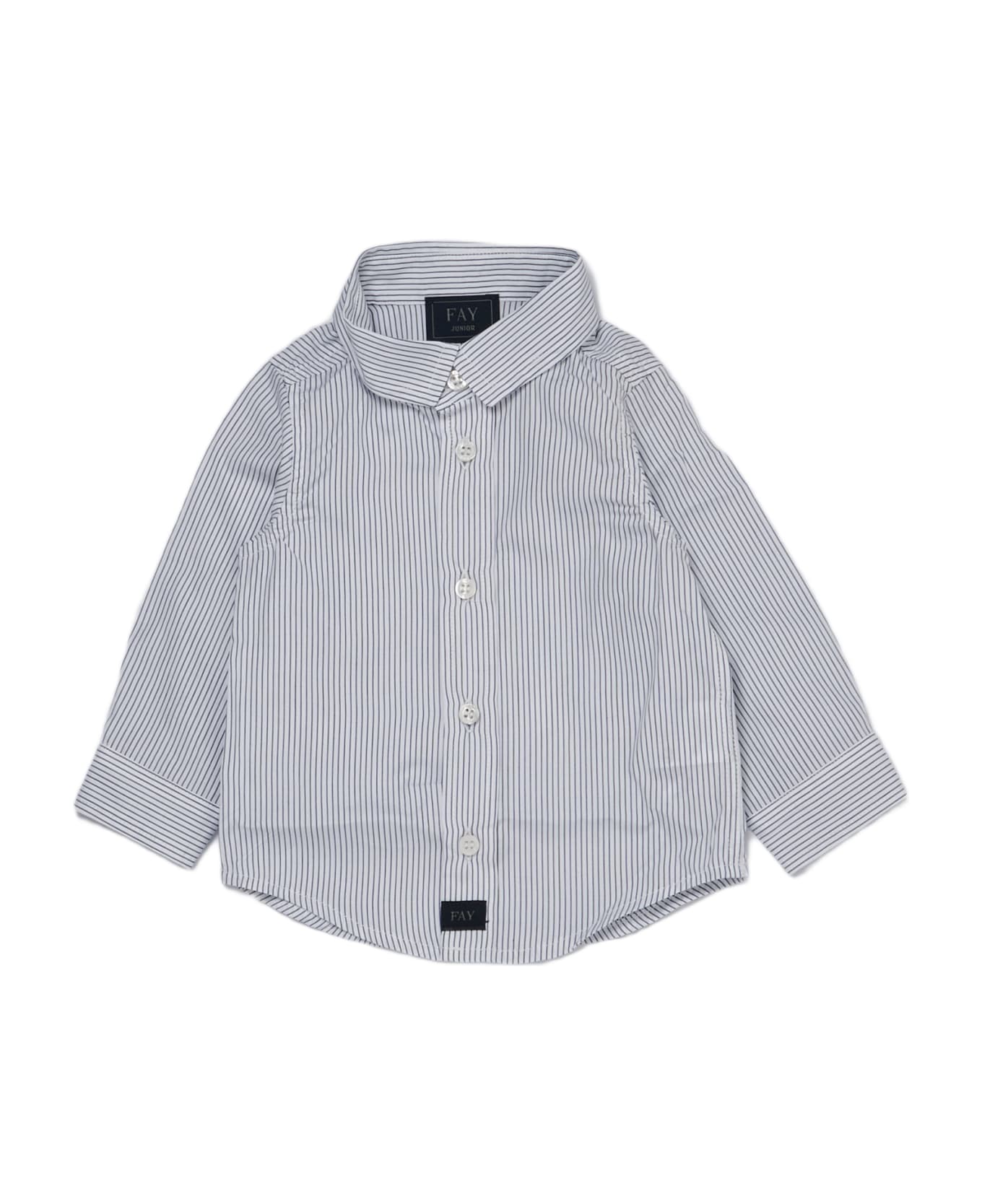 Fay Shirt Shirt - RIGA BIANCO-BLU シャツ