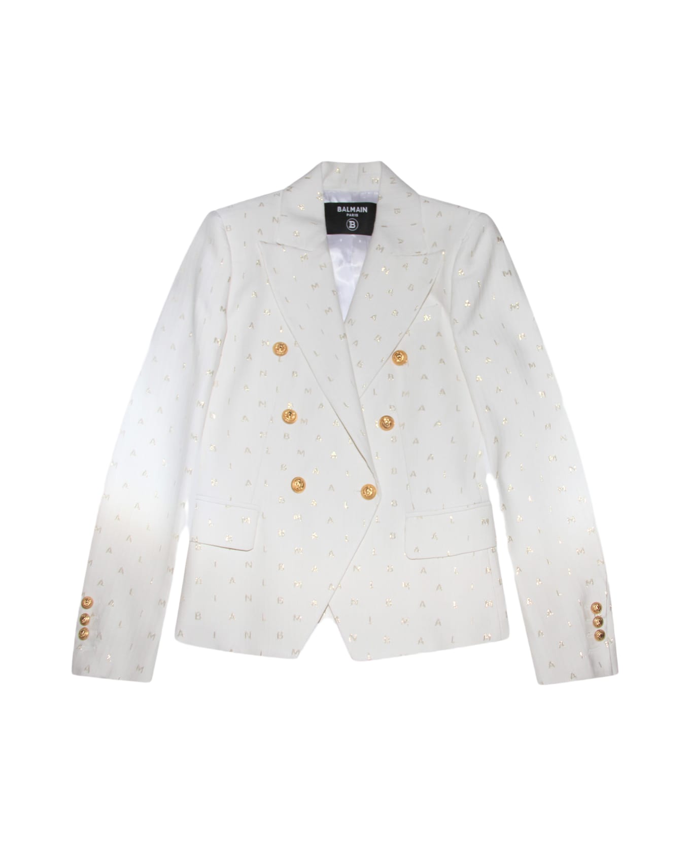 Balmain White Viscose Blend Blazer - IVORY/GOLD コート＆ジャケット