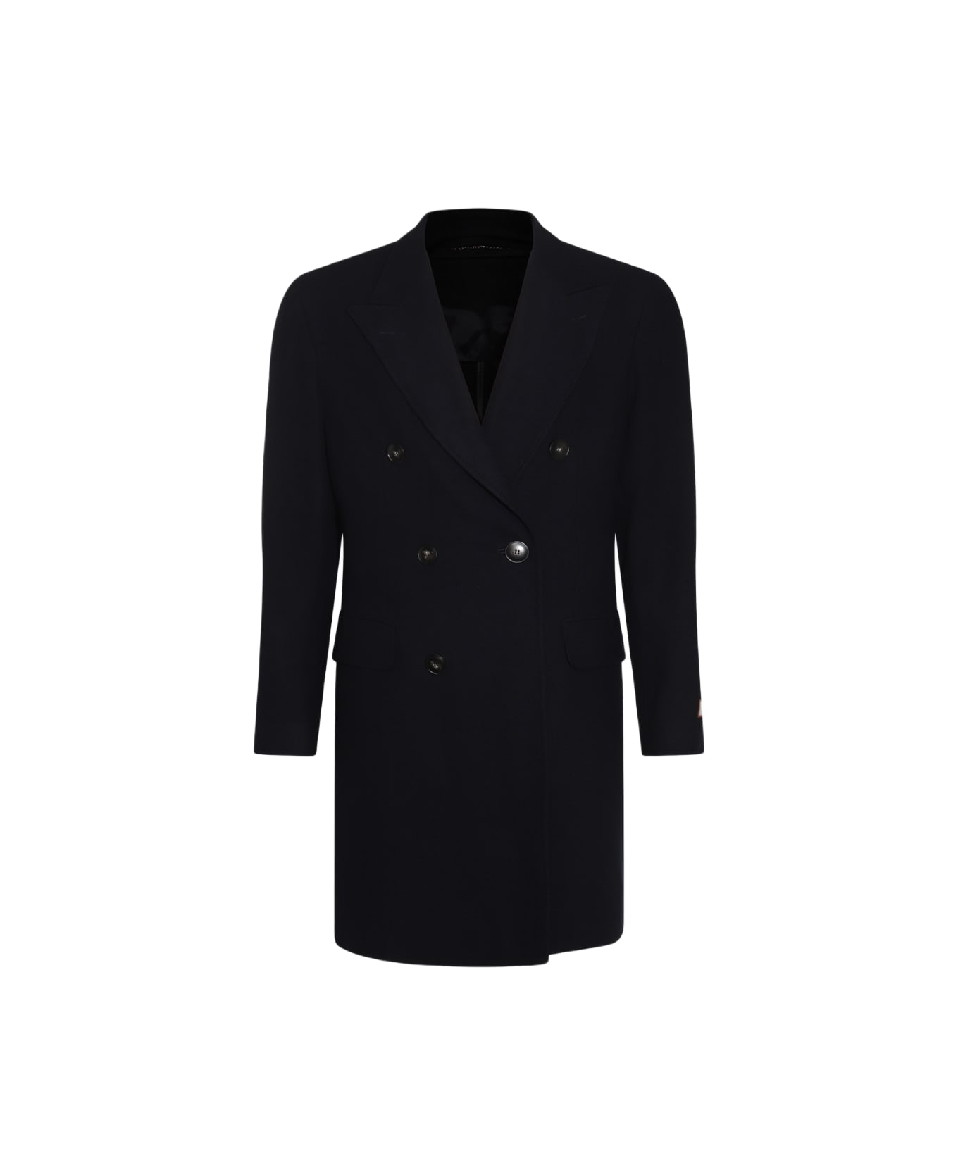 Canali Black Wool Coat