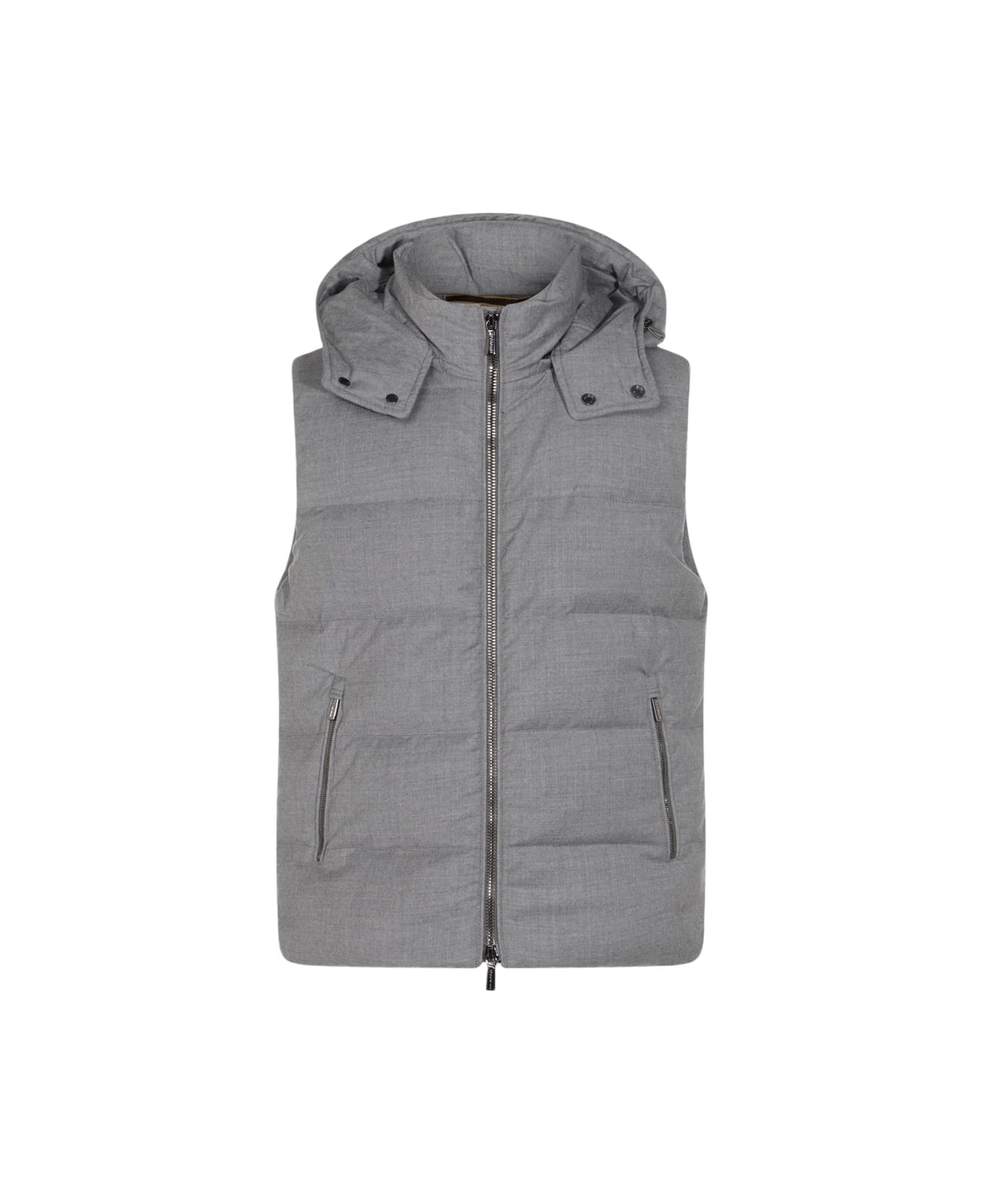 Moorer Grey Wool Down Jacket - Grey