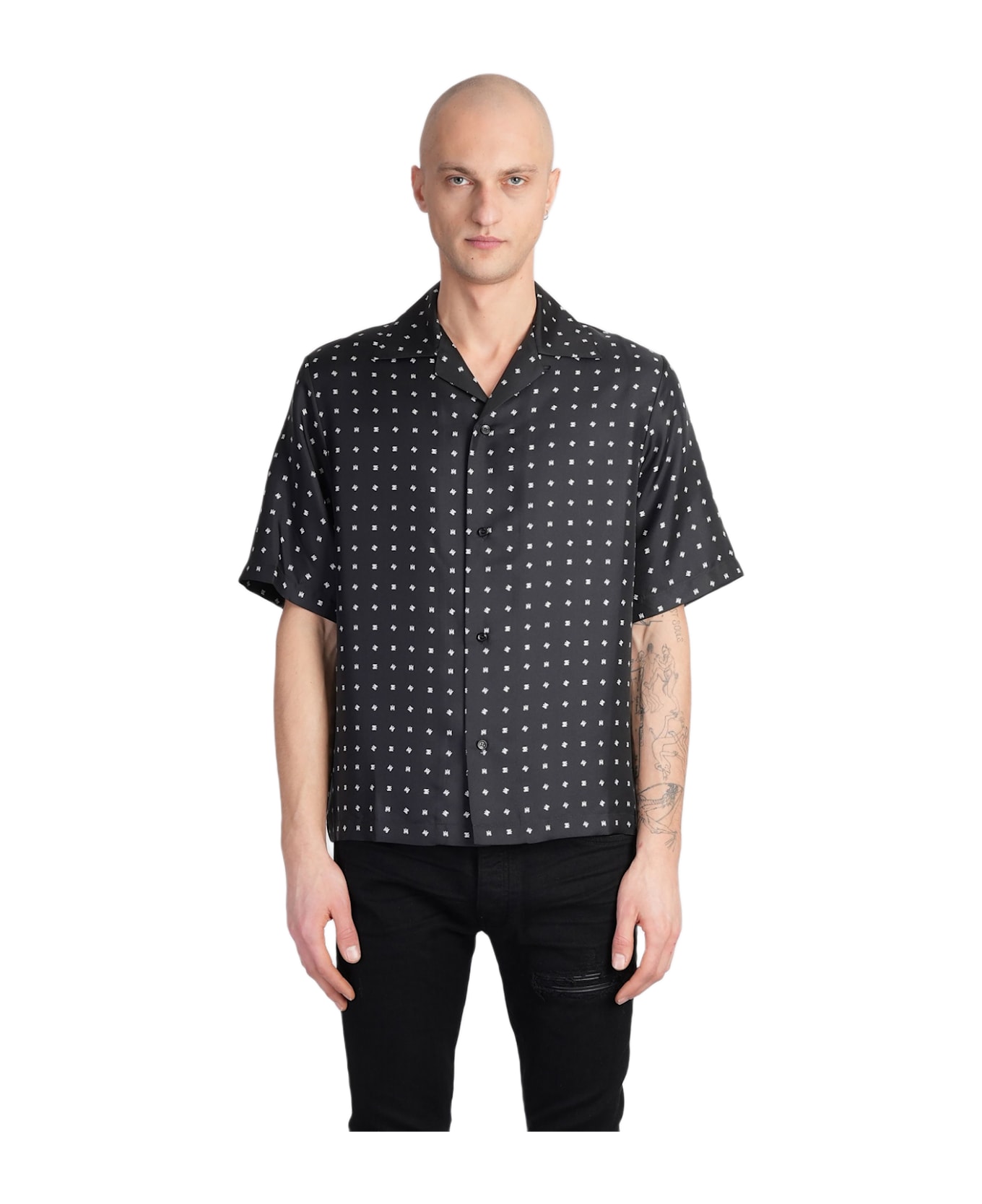 AMIRI Shirt In Black Silk - black