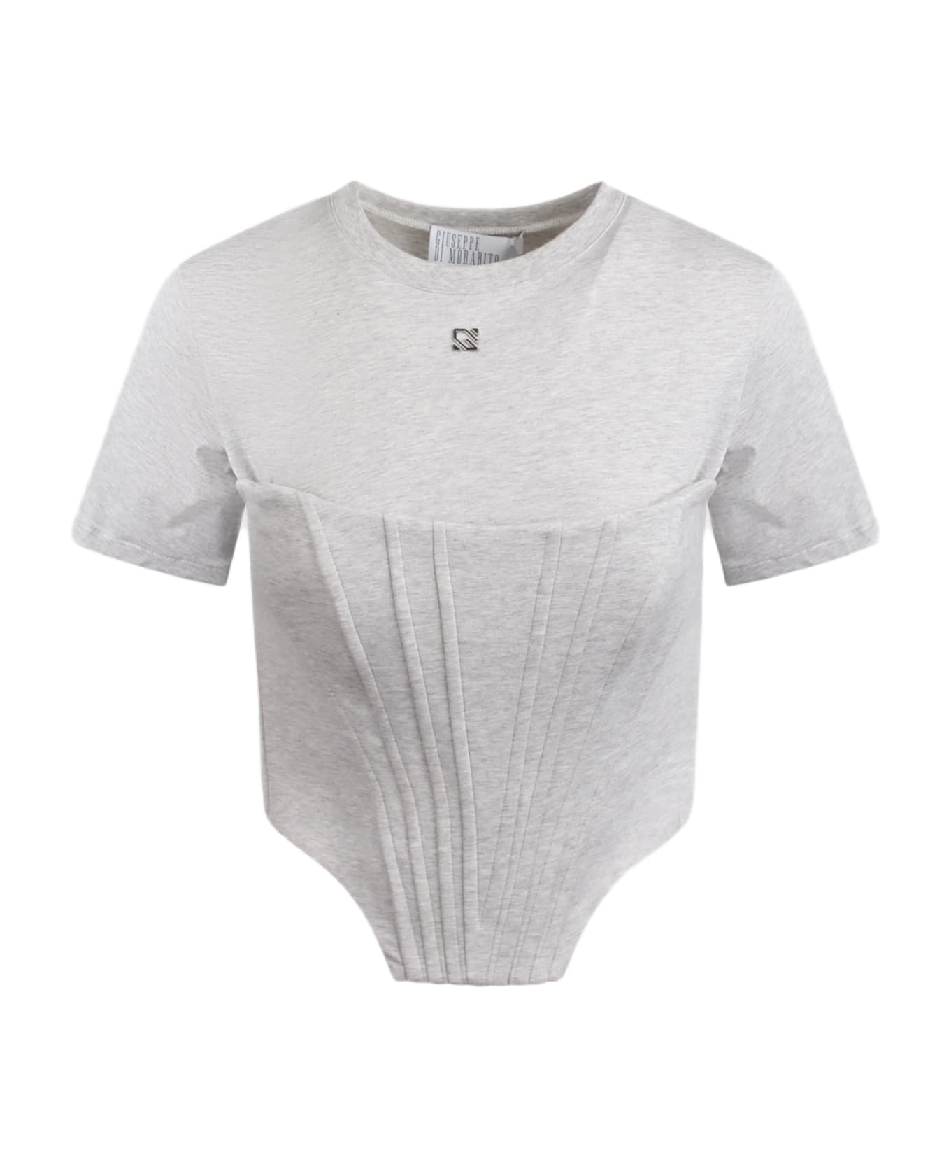 Giuseppe di Morabito T-shirt With Bustier Detail In Cotton Jersey Tシャツ