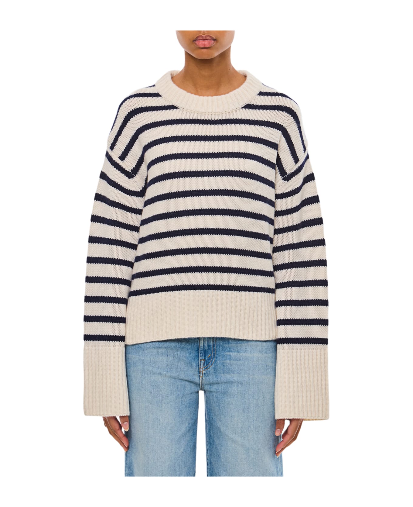 Lisa Yang Sony Stripes Cashmere Sweater - NEUTRALS/BLUE