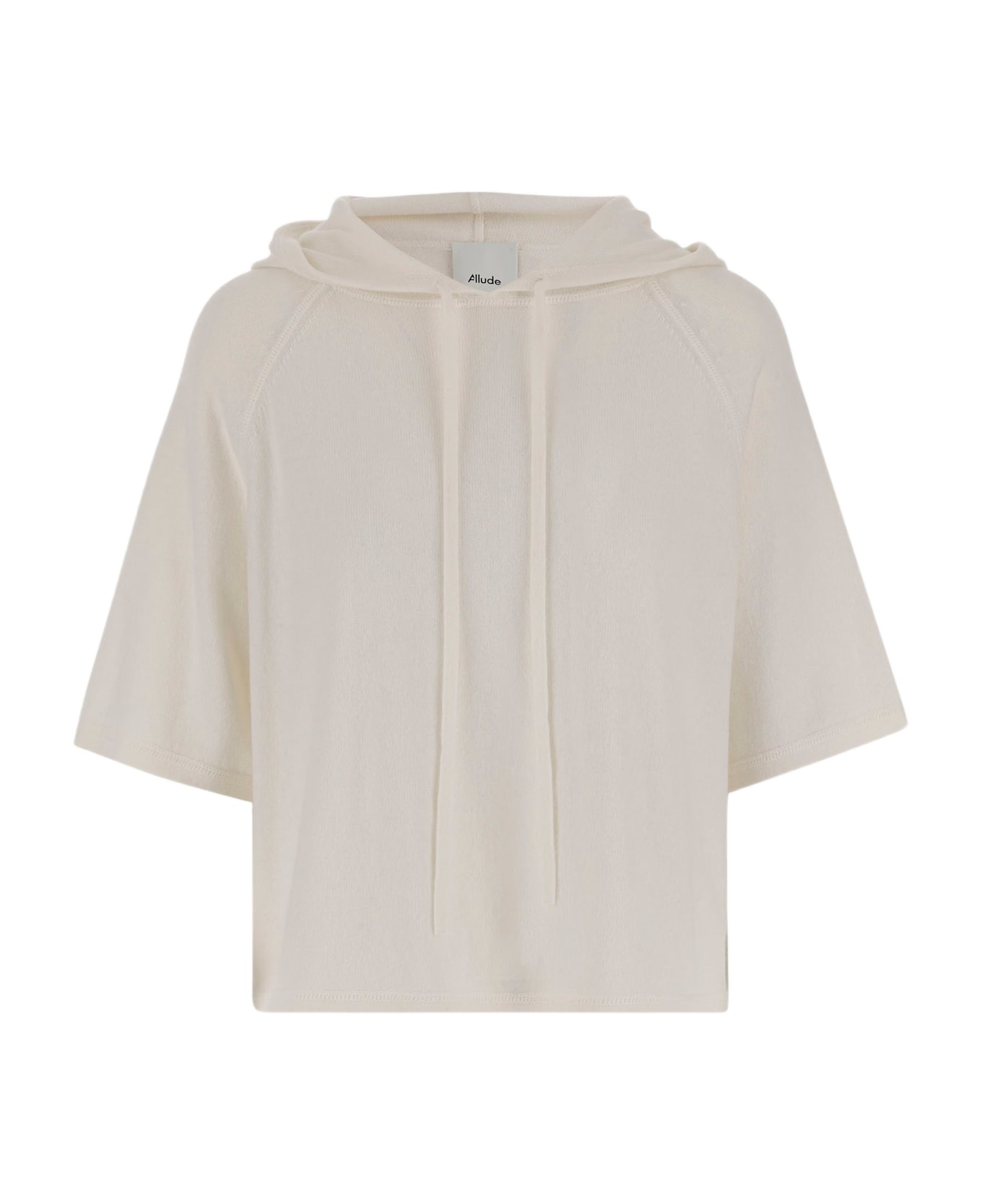 Allude Cotton Blend Knit Sweatshirt - White