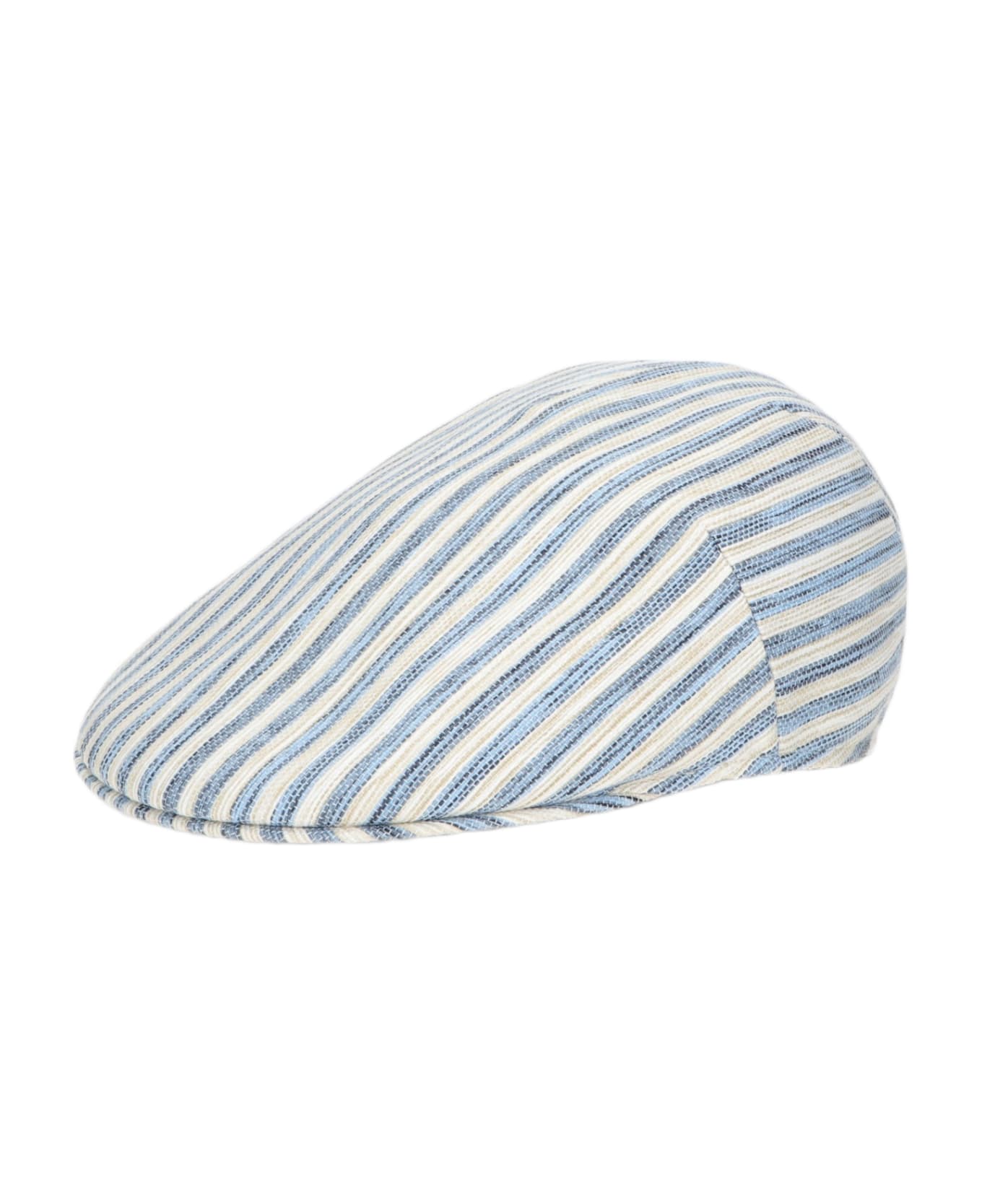 Borsalino Parigi Duckbill Flat Cap - WHITE/DENIM 帽子