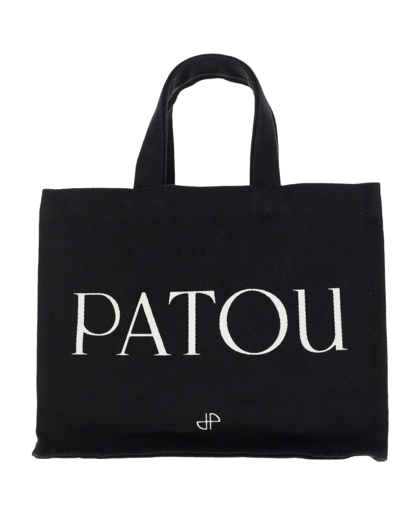 Patou Small Cotton Tote Bag - Black