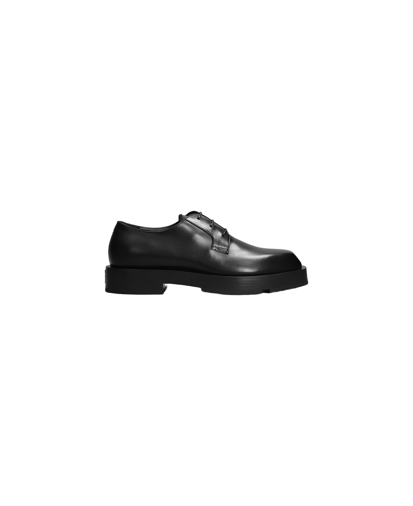 Givenchy Derby Squared Lace Up Shoes In Black Leather - black