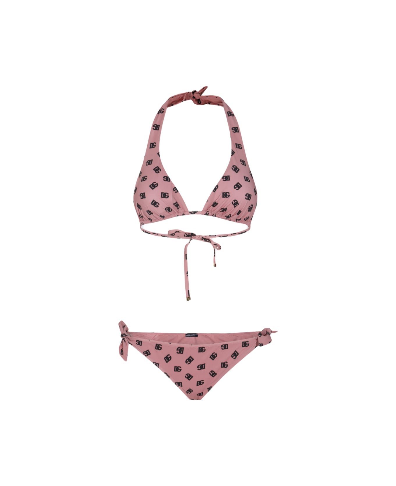 Dolce 
Gabbana Pink And Black Bikini Set - Multicolor