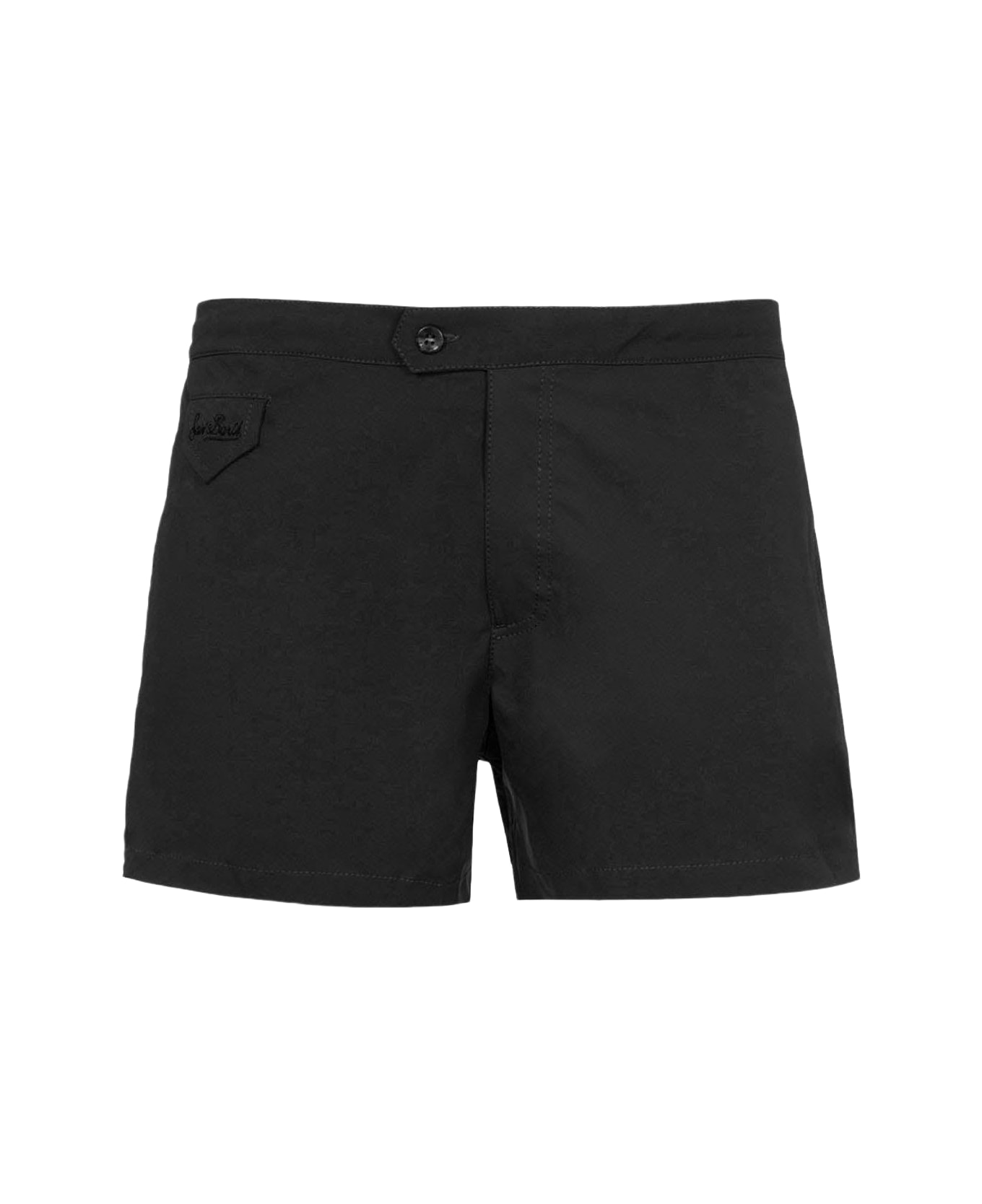 MC2 Saint Barth Man Black Fitted Cut Swim Shorts Harrys - BLACK