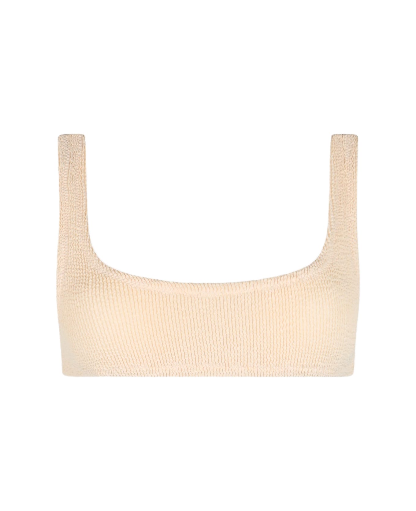 MC2 Saint Barth Woman Beige Classic Crinkle Bralette Naima - WHITE