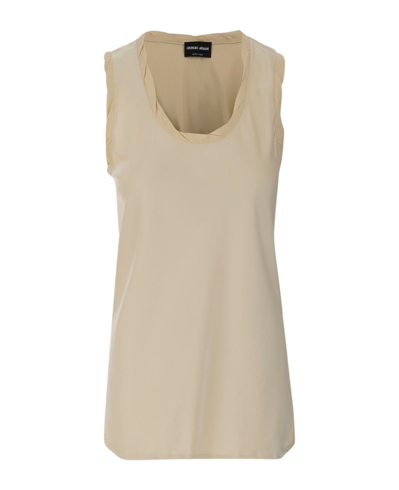 Giorgio Armani Viscose And Silk Long Top - Beige
