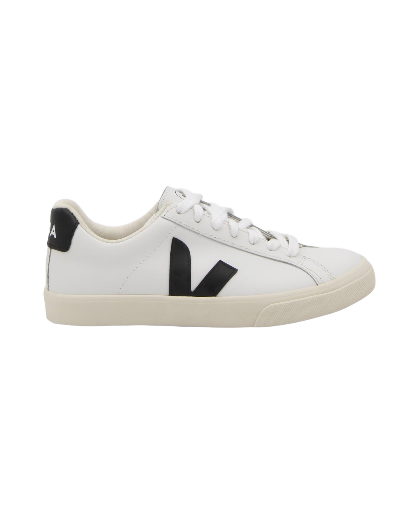 Veja Extra White And Black Leather Esplar Sneakers - Bianco