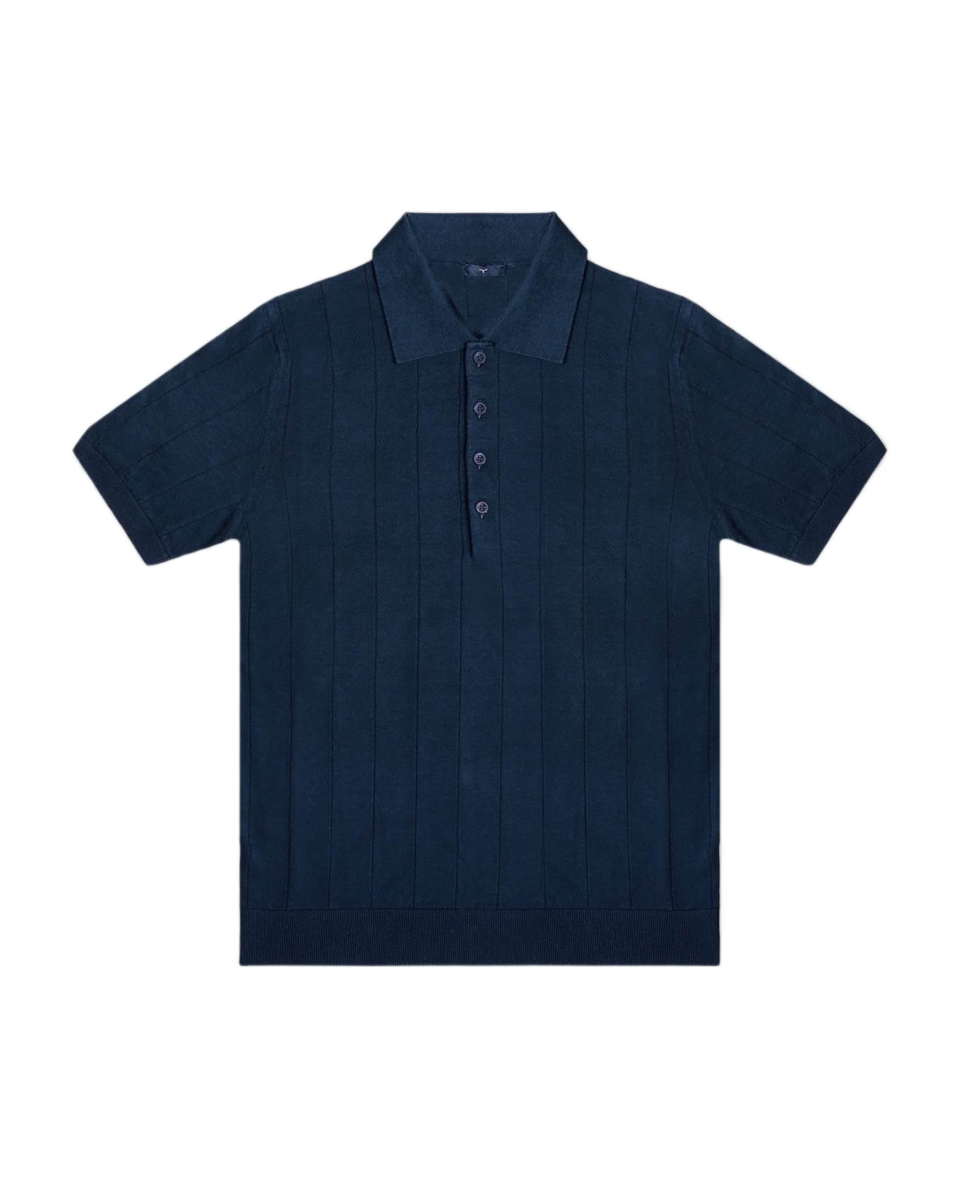 Larusmiani Linen And Cotton Polo Saint Tropez Sweater - Blue