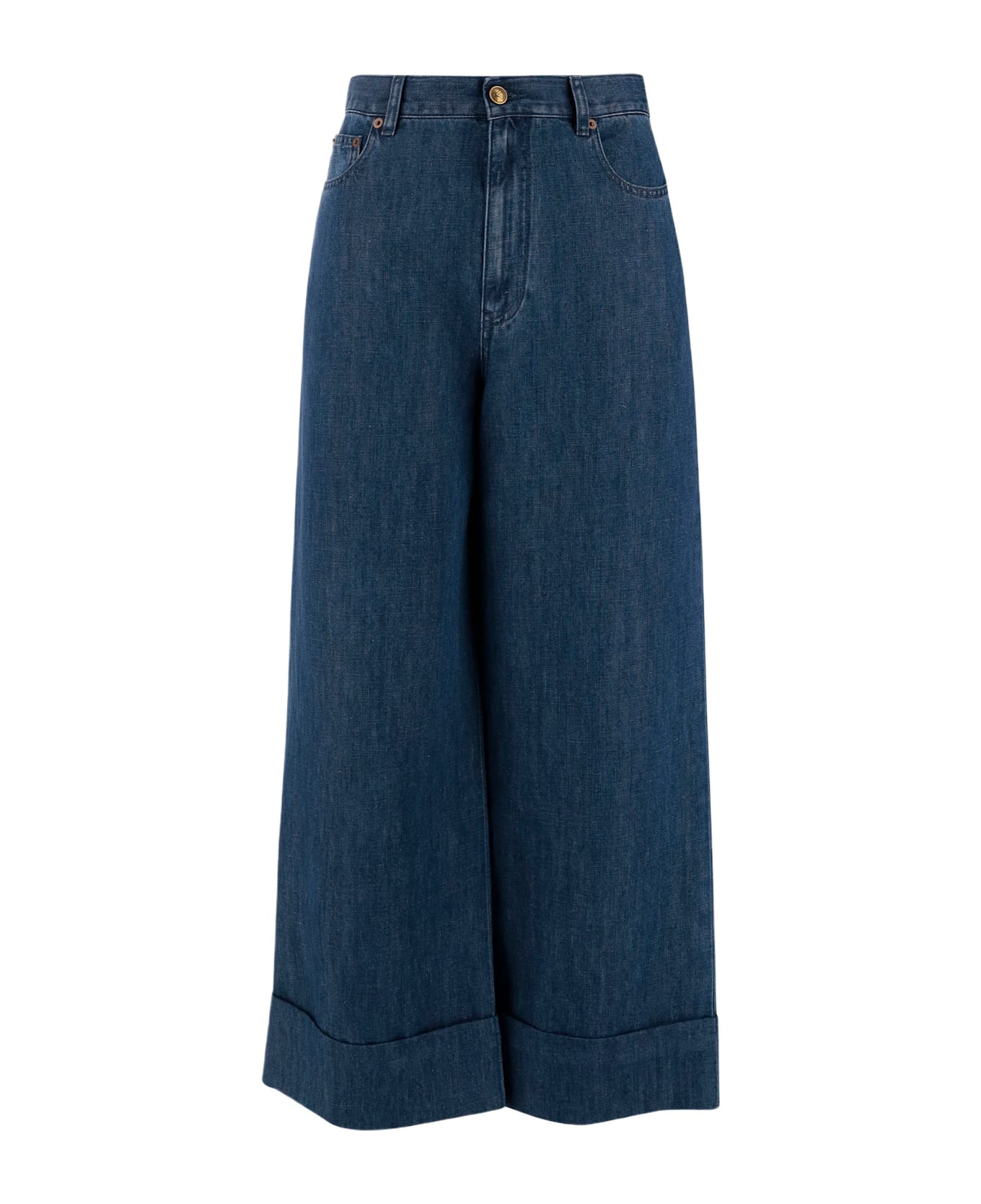 Valentino Cotton Blend Jeans - MEDIUM BLUE DENIM