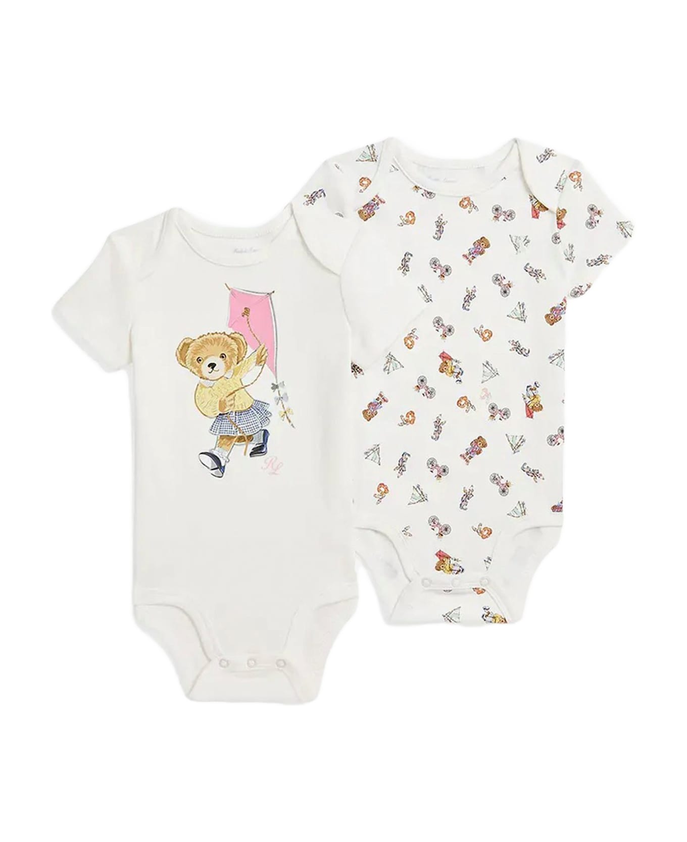 Polo Ralph Lauren Set Of Two Cotton Bodysuits - Red