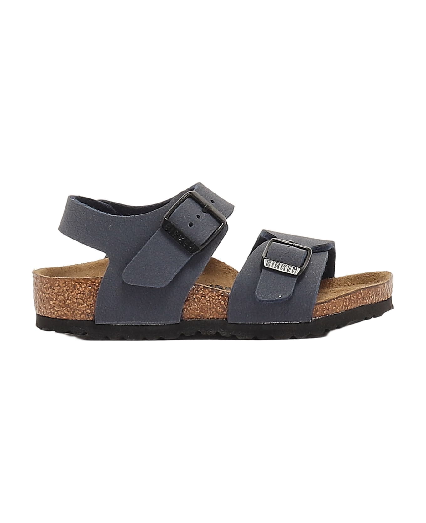 Birkenstock New York Birkibuc Sliders - BLU