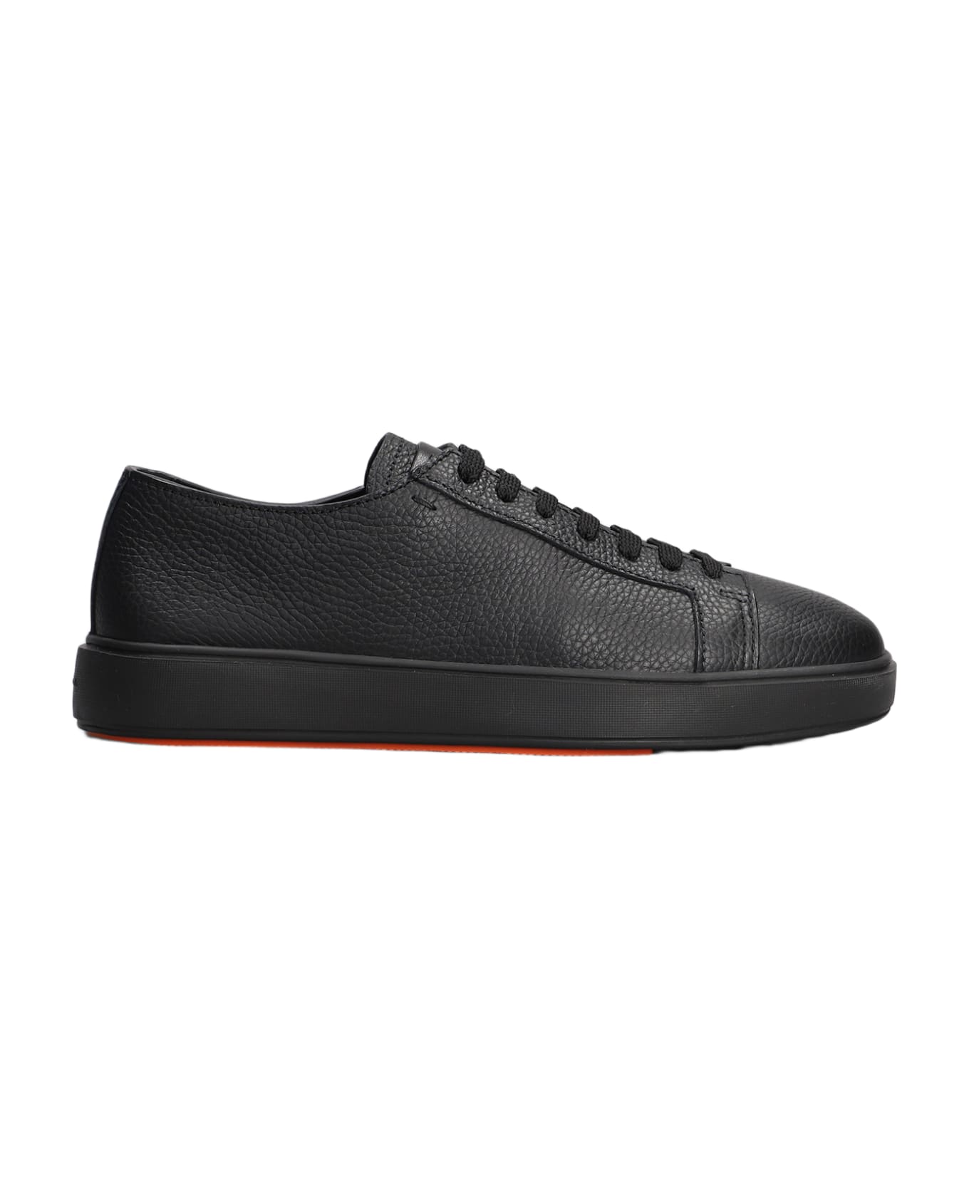 Santoni Dames Sneakers In Black Leather - black