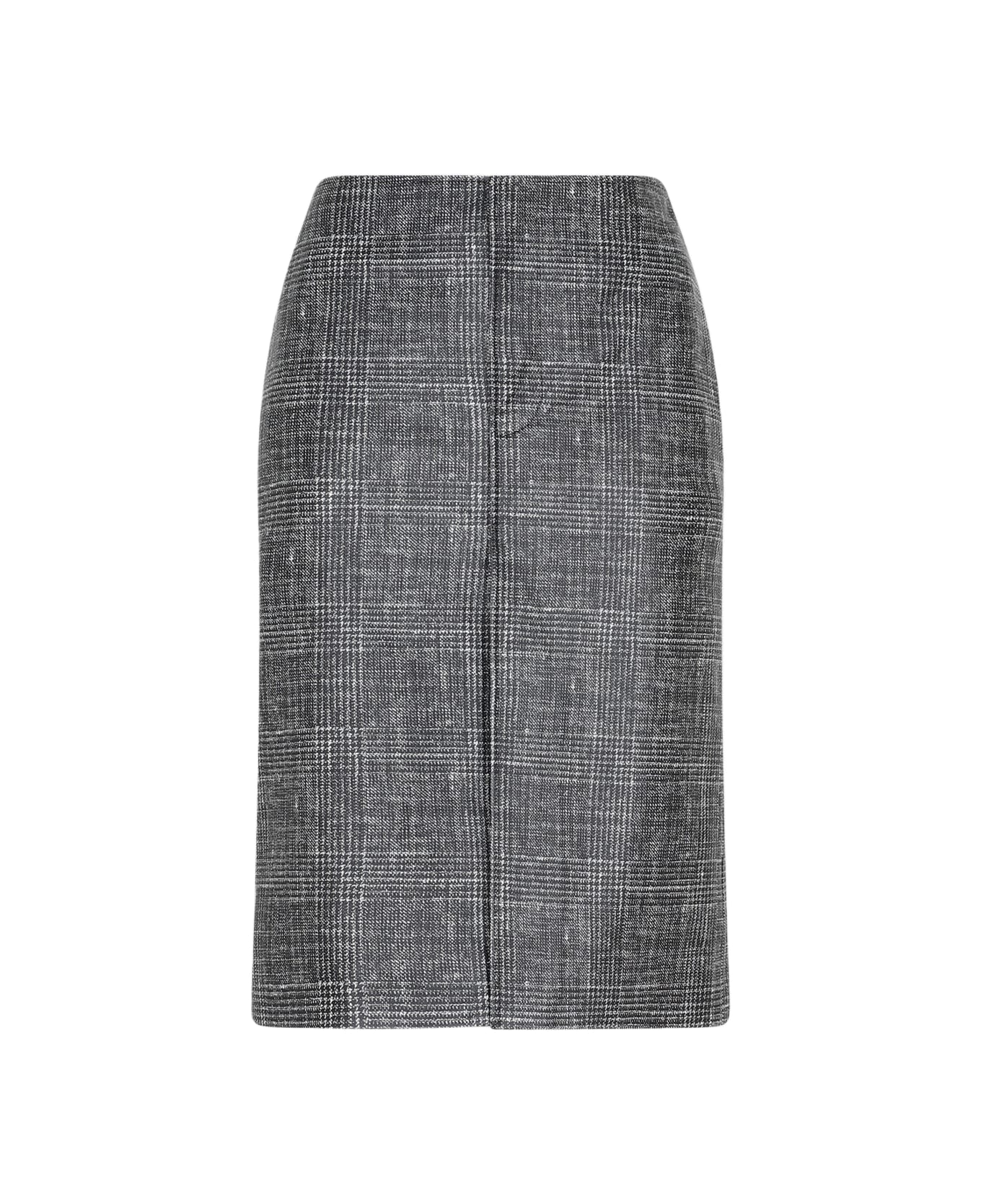Bottega Veneta Printed Leather Midi Skirt - Black White