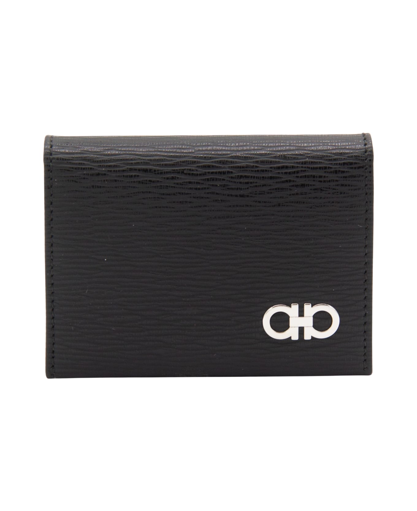 Ferragamo Black Leather Card Holder - Black