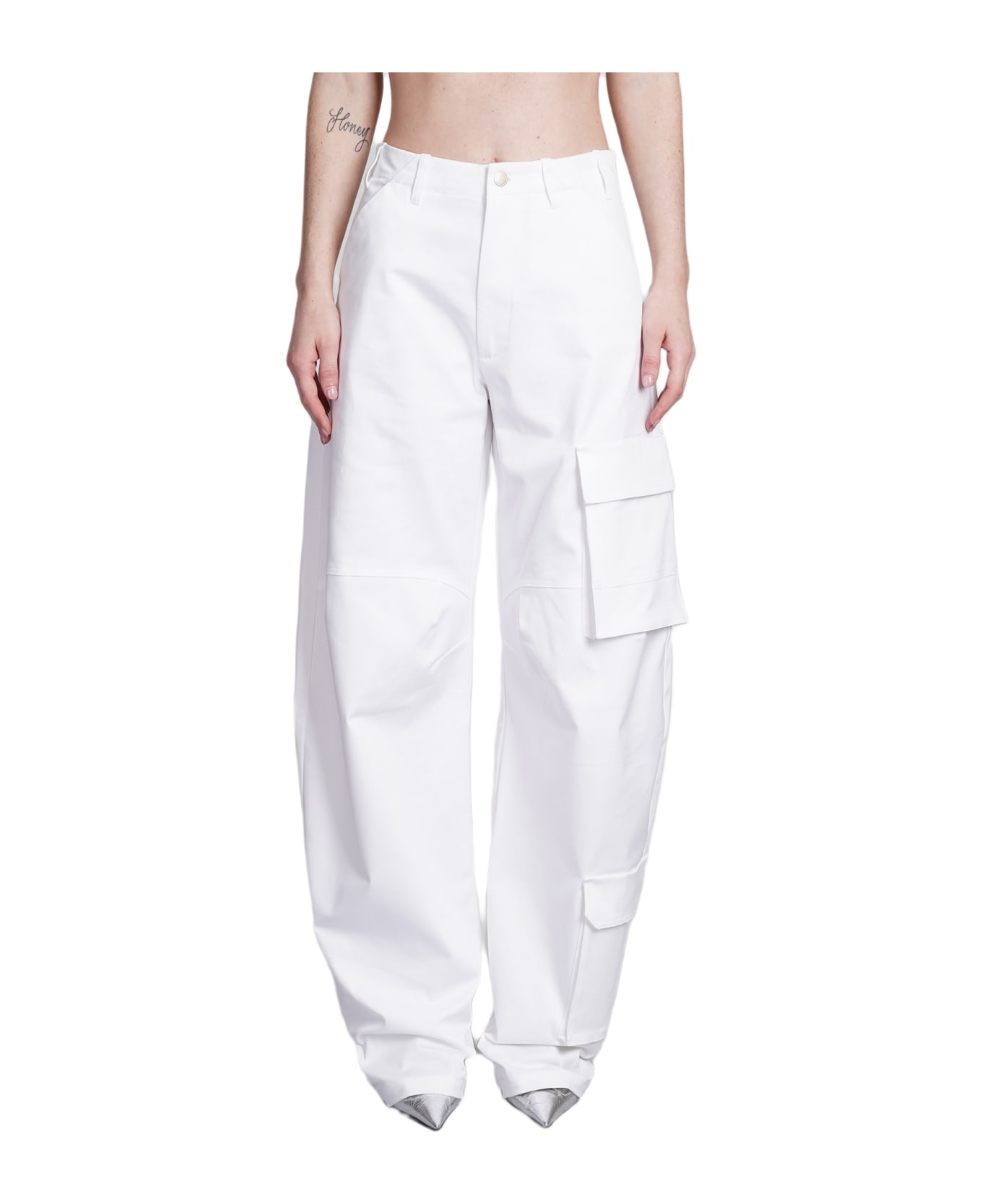 DARKPARK Rose Pants In White Cotton - white
