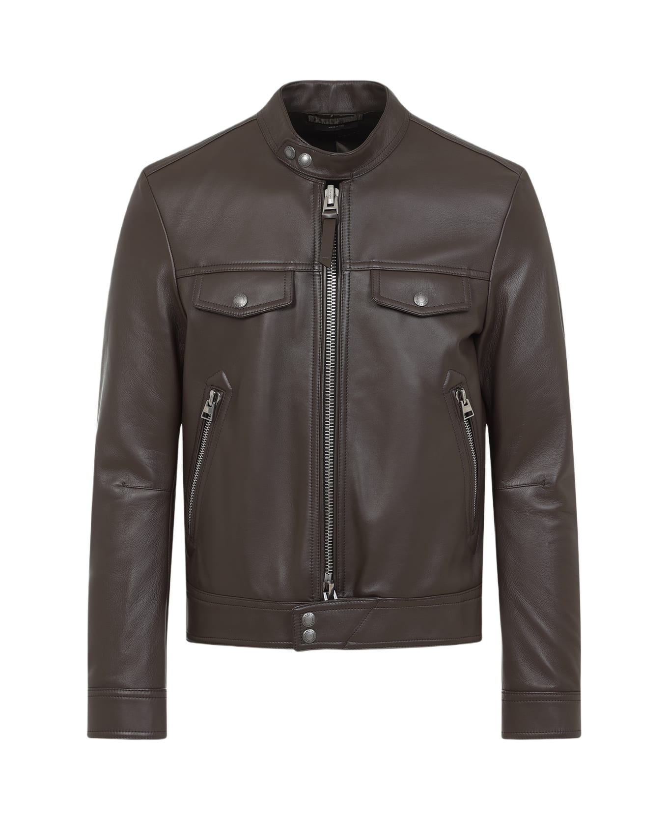 Tom Ford Leather Jacket - Dark Olive