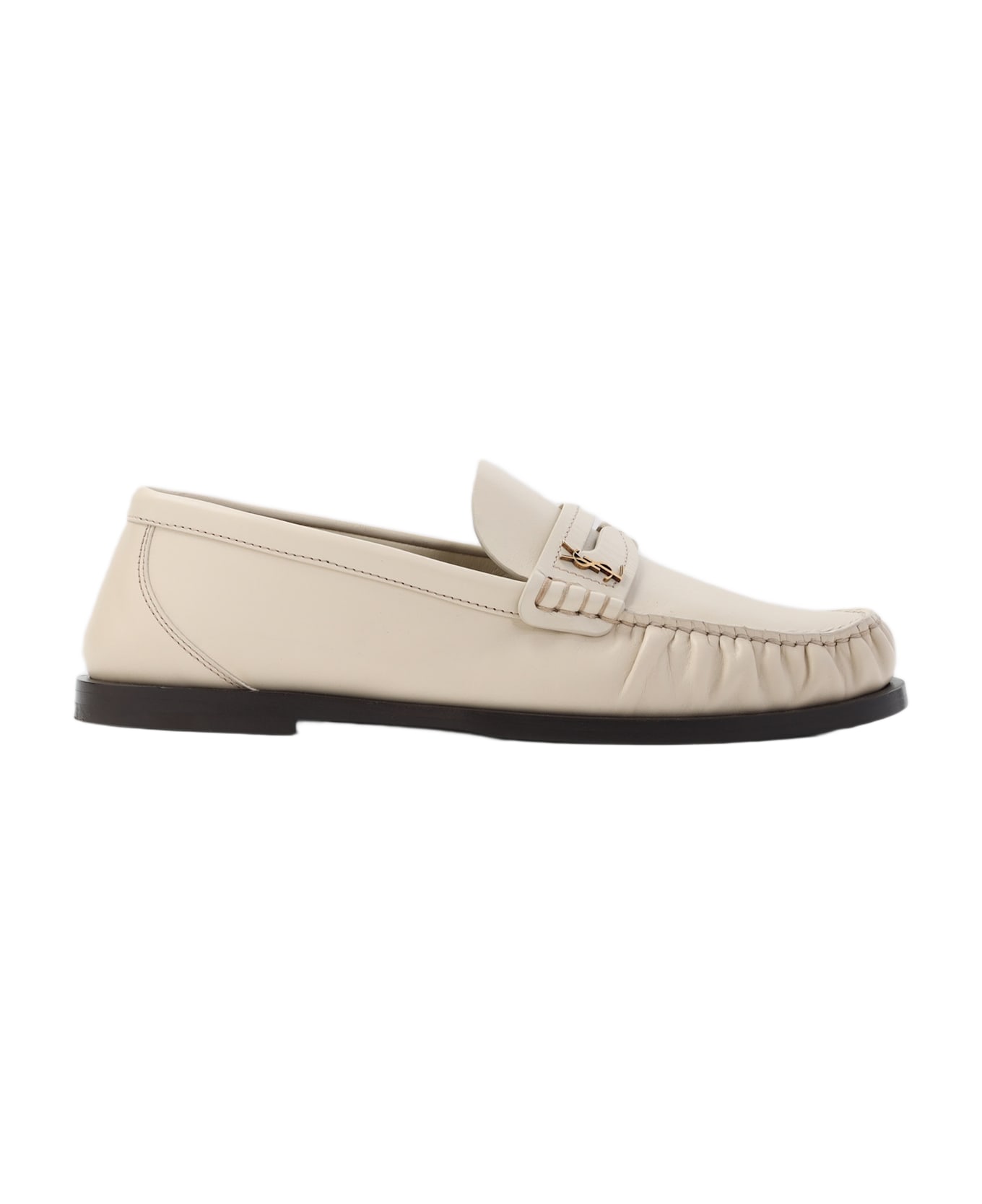 Saint Laurent Leather Loafers - Neutro