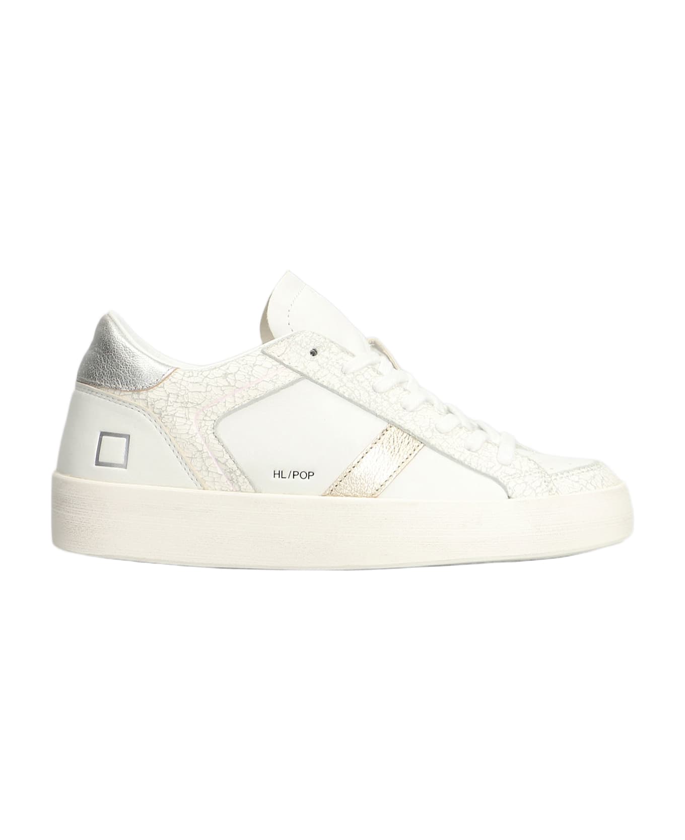 D.A.T.E. Hill Low Pop Sneakers In White Leather - white