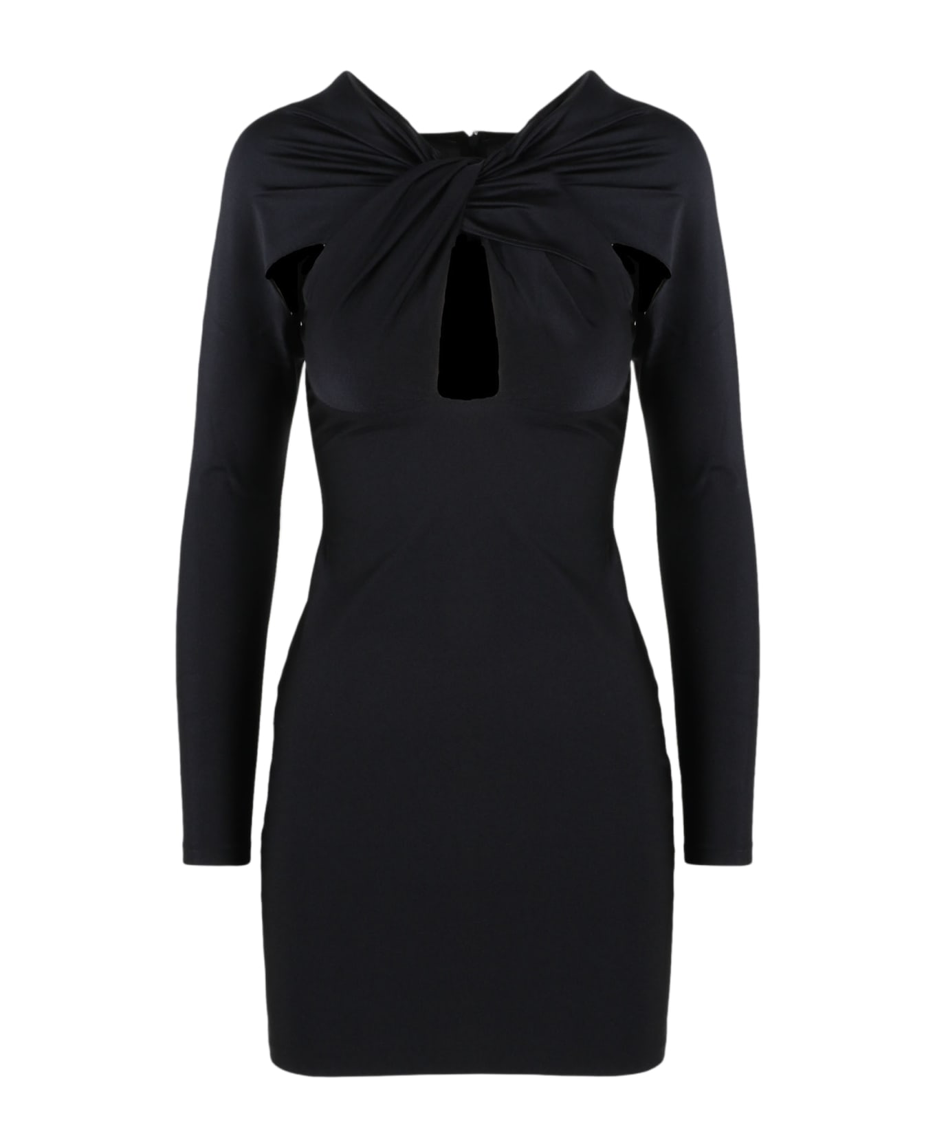 Coperni Twisted Cut Out Jersey Dress - Black