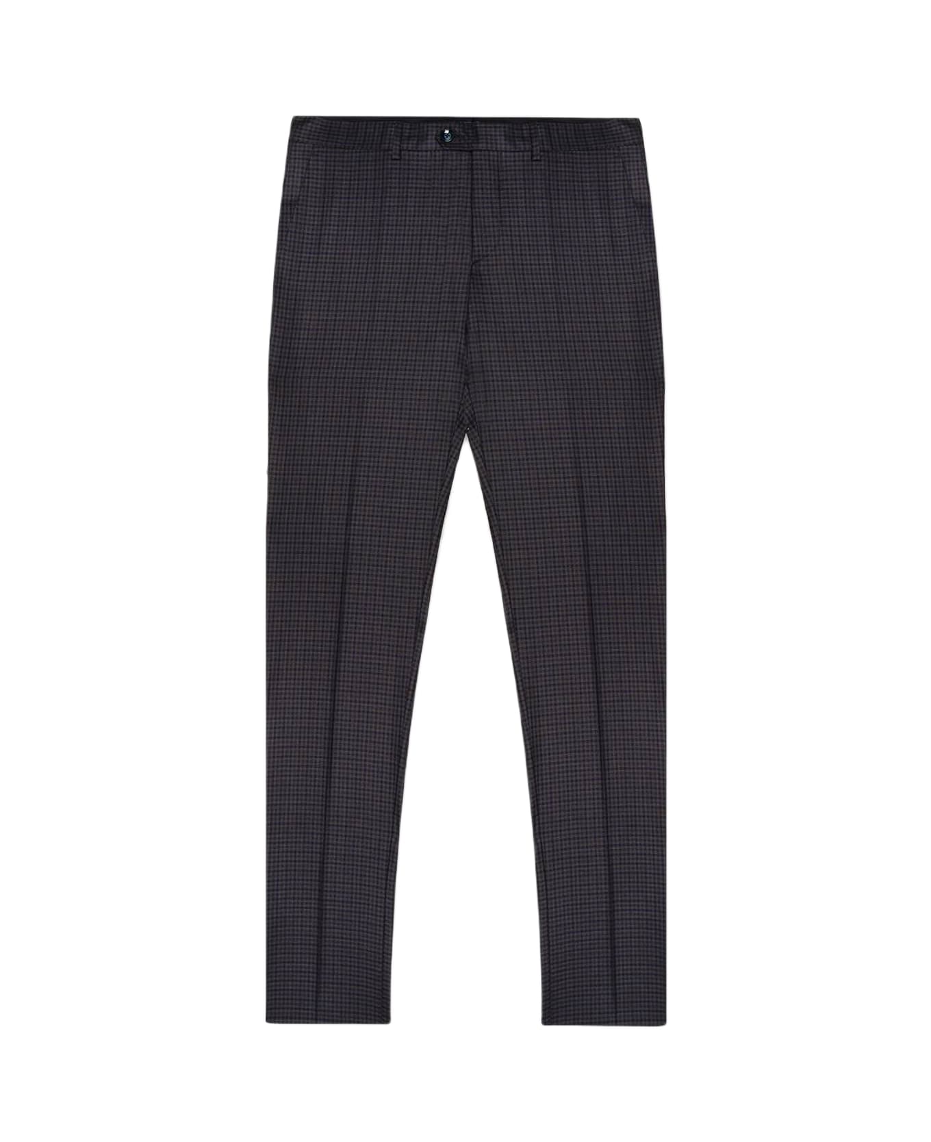 Larusmiani Trousers 'checked' Pants - Dark Blue Check