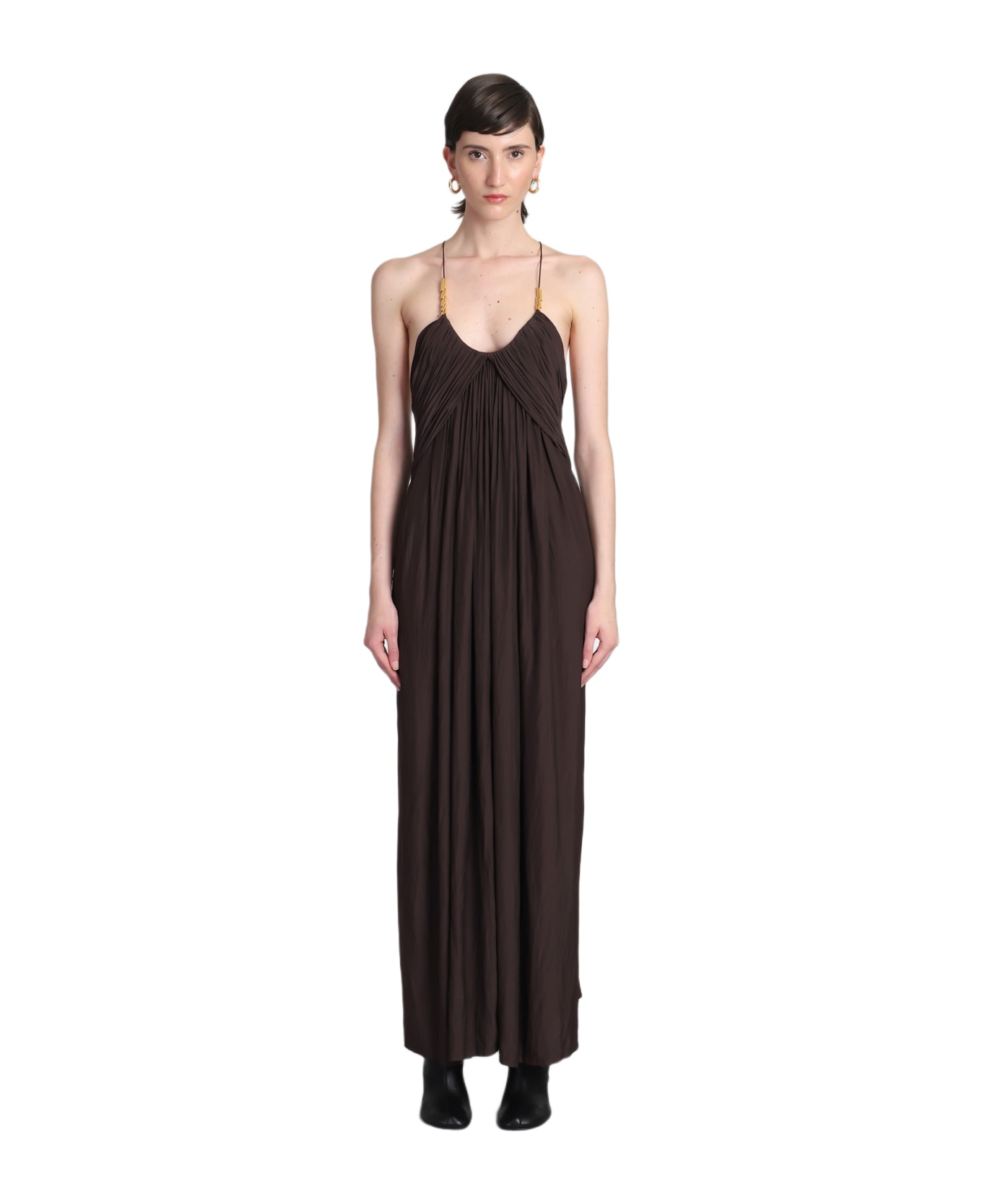 Lanvin Dress In Brown Polyester - CACAO