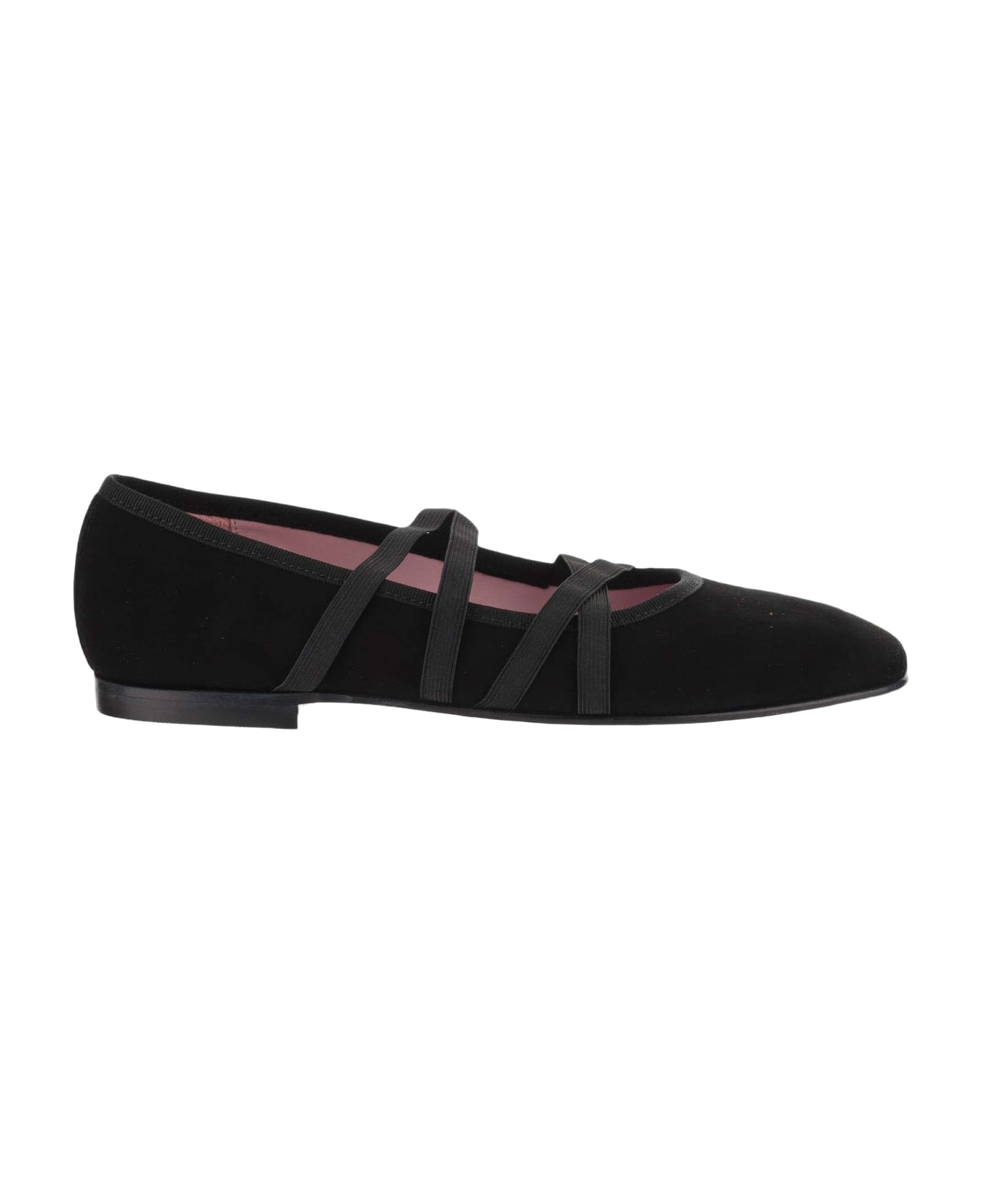 Carel Suede Tutu Ballet Flats - Black