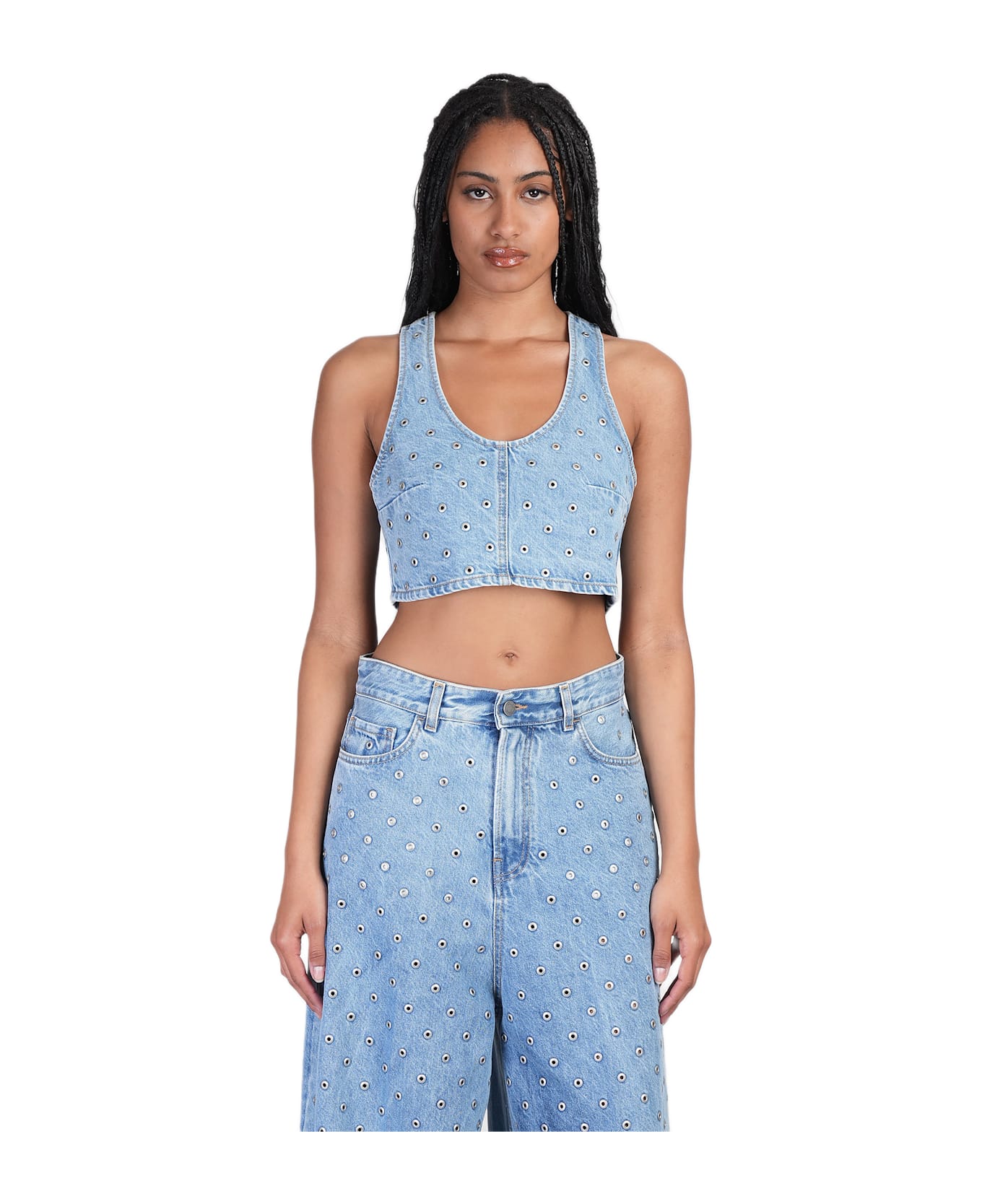 Haikure Antoine Topwear In Cyan Cotton - cyan