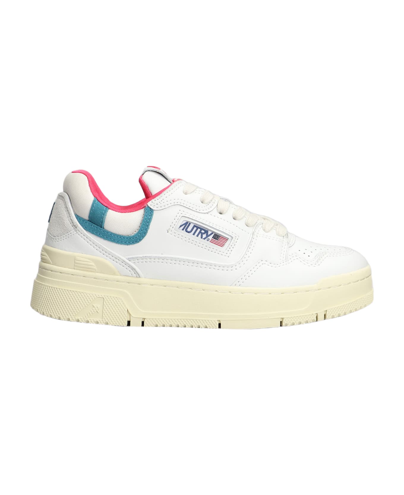 Autry Clc Low Sneakers In White Leather - white