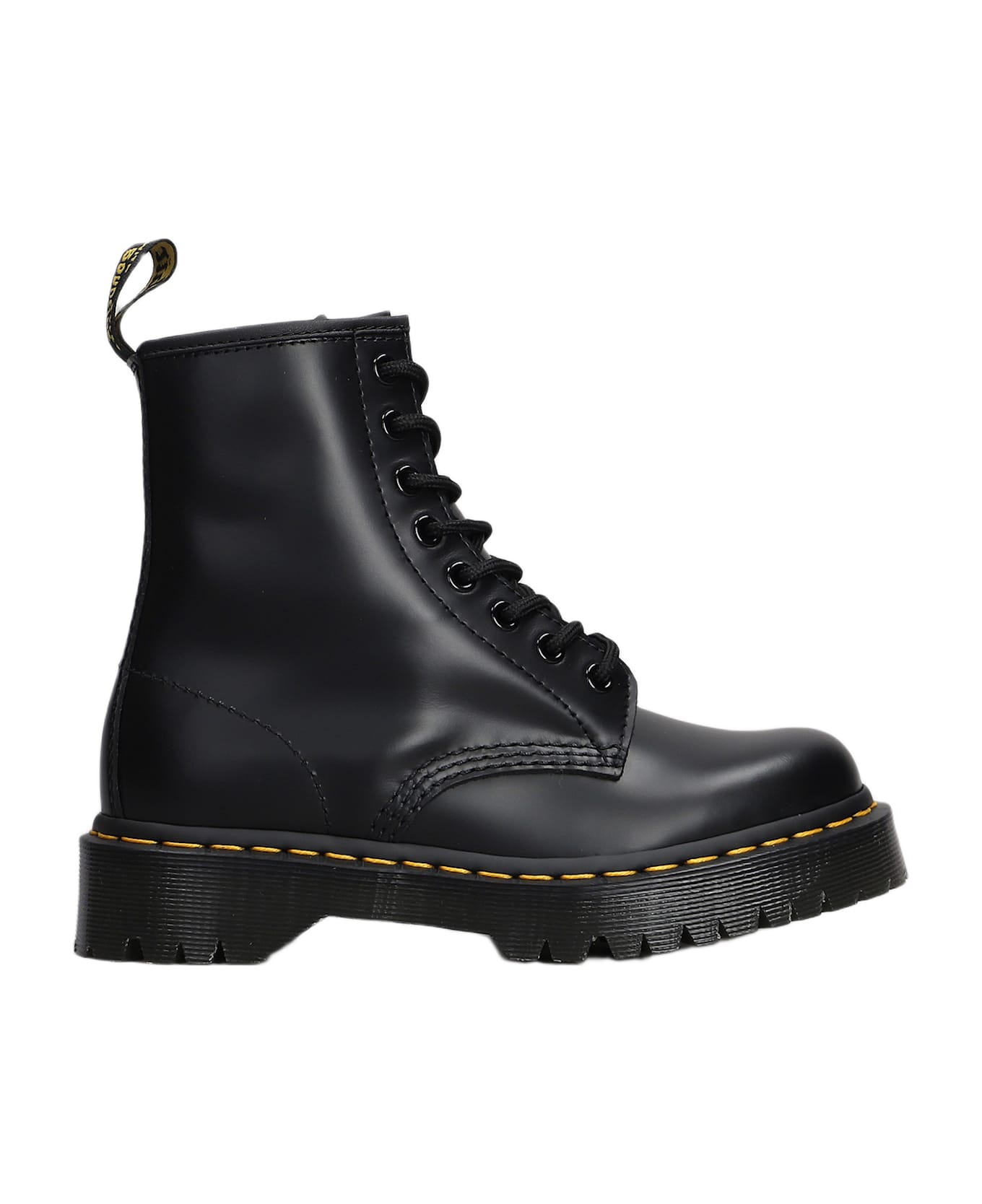 Dr. Martens 1460 Bex Combat Boots In Black Leather - black