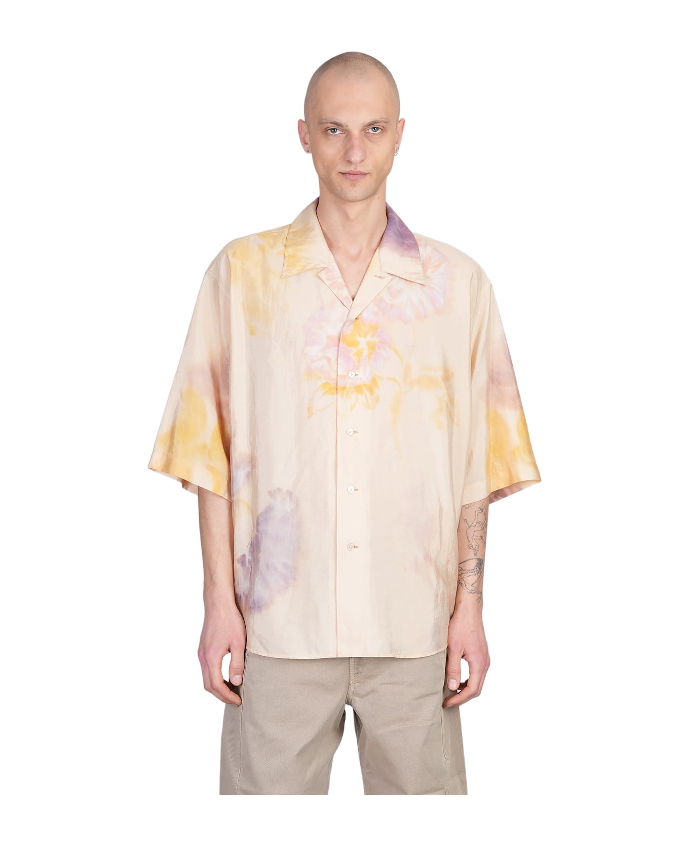 Lemaire Shirt In Yellow Silk - yellow