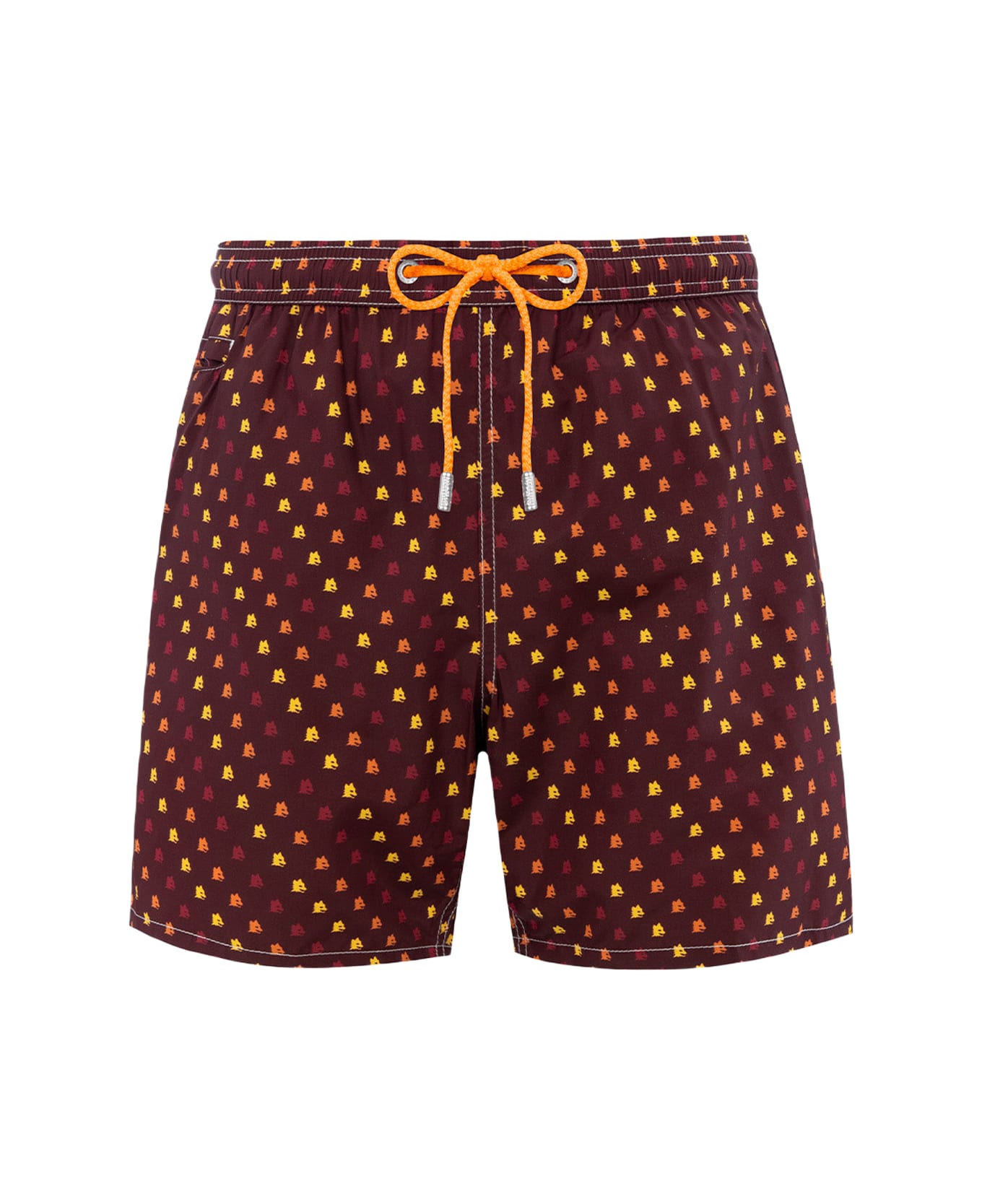MC2 Saint Barth Man Lightweight Fabric Swim-shorts Lighting Micro Fantasy With Roma Print | As Roma Special Edition - RED