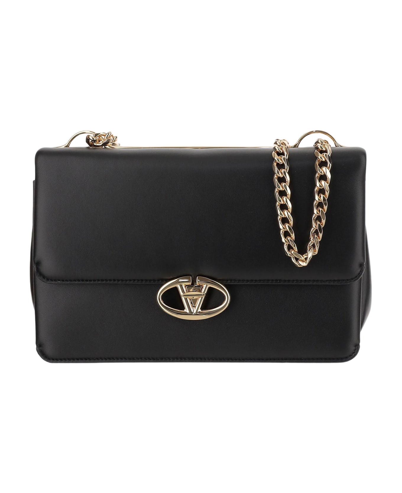 Valentino Garavani Vlogo Locker Shoulder Bag - Black