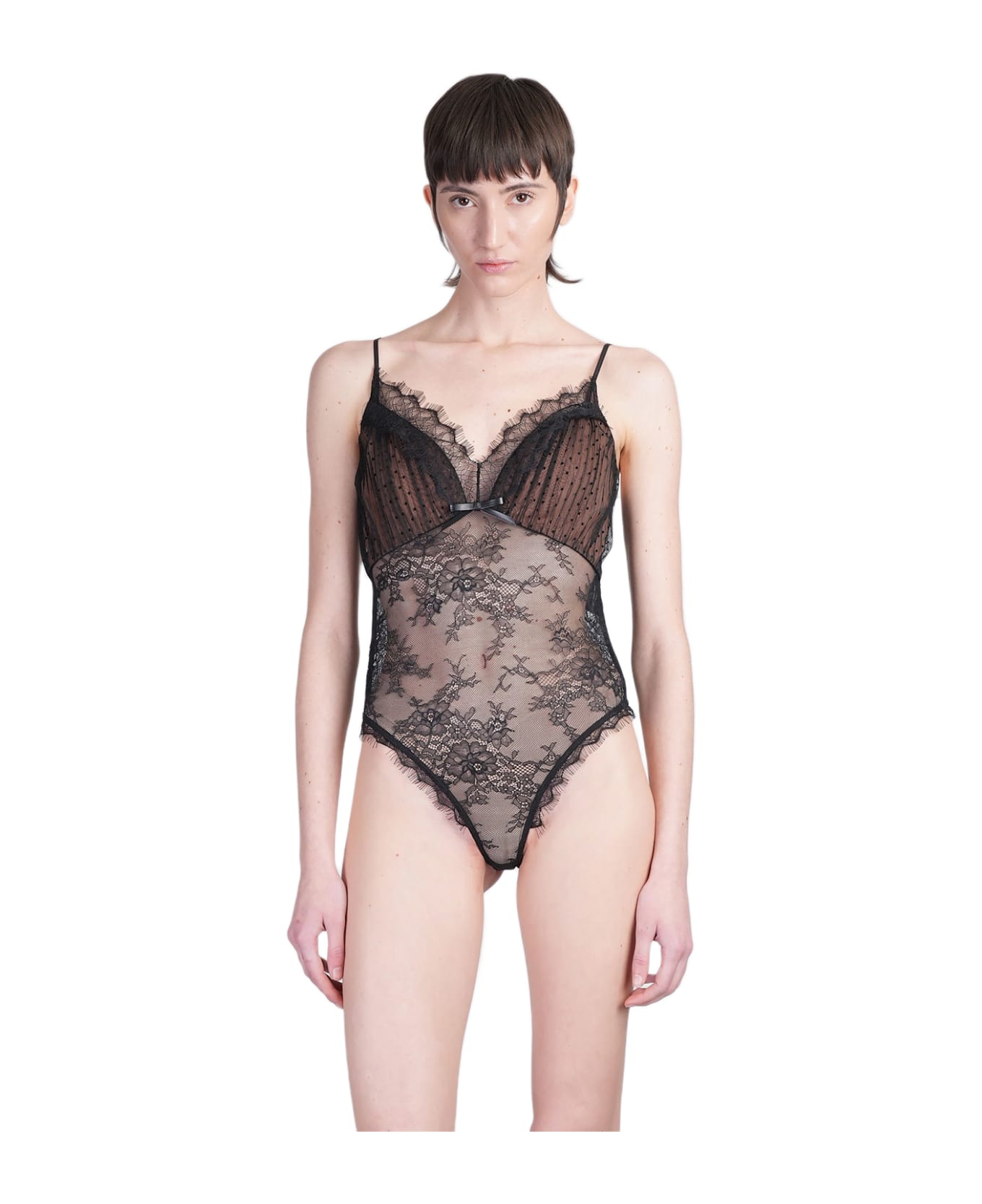self-portrait Body In Black Polyamide - black