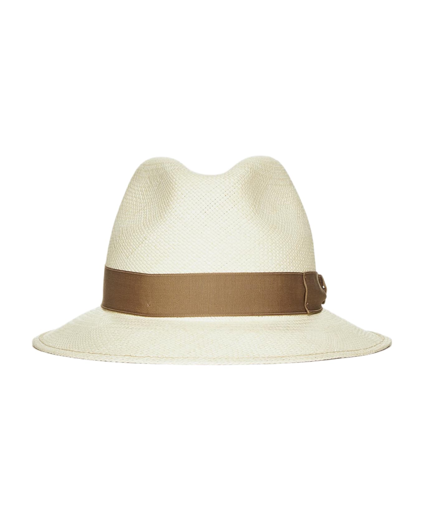 Borsalino Quito Mid Brim Panama Hat - Brown 帽子