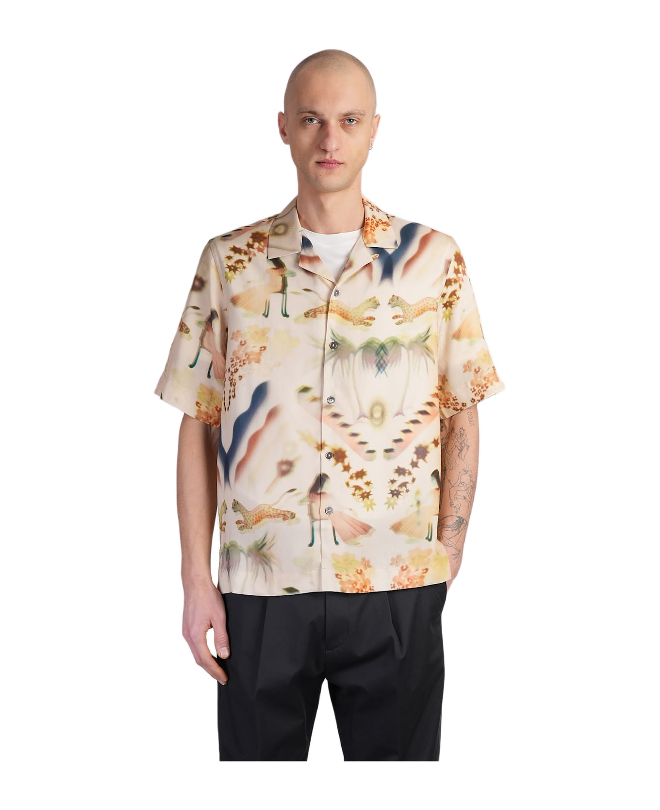 Paul Smith Shirt In Beige Wool And Polyester - beige