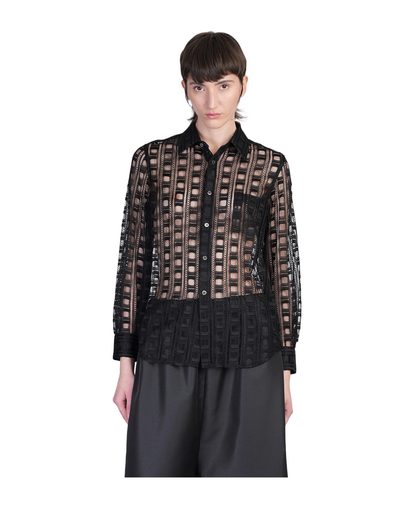 Comme des Garçons Shirt In Black Rayon - black