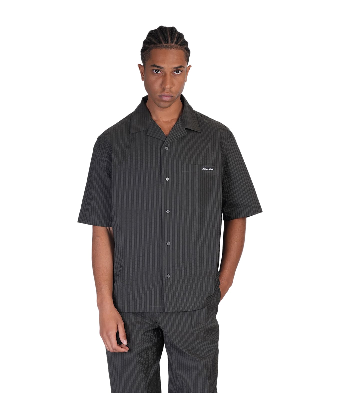 Maison Kitsuné Shirt In Black Polyester - black