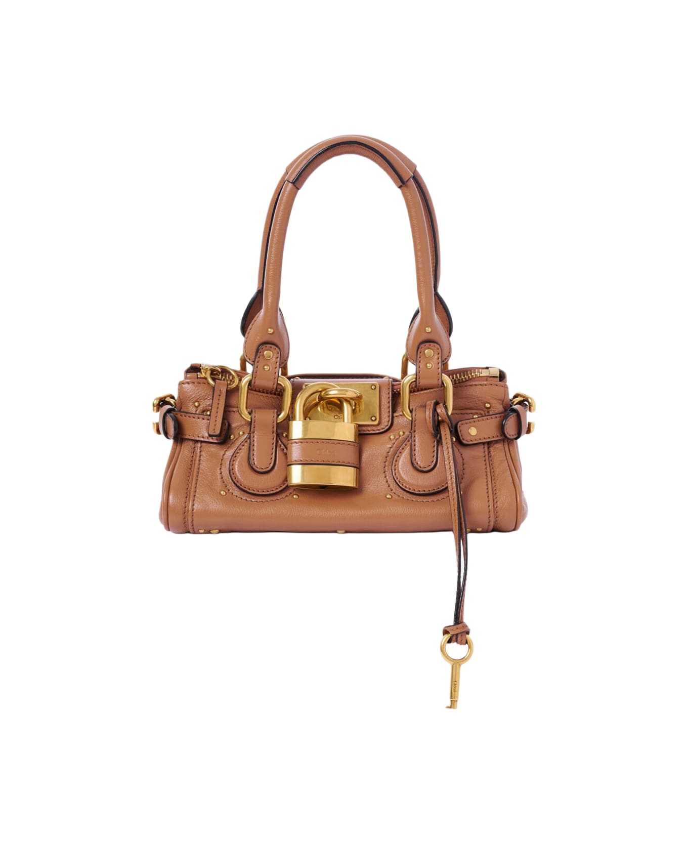 Chloé Small Paddington Bag In Maroon Leather - Brown