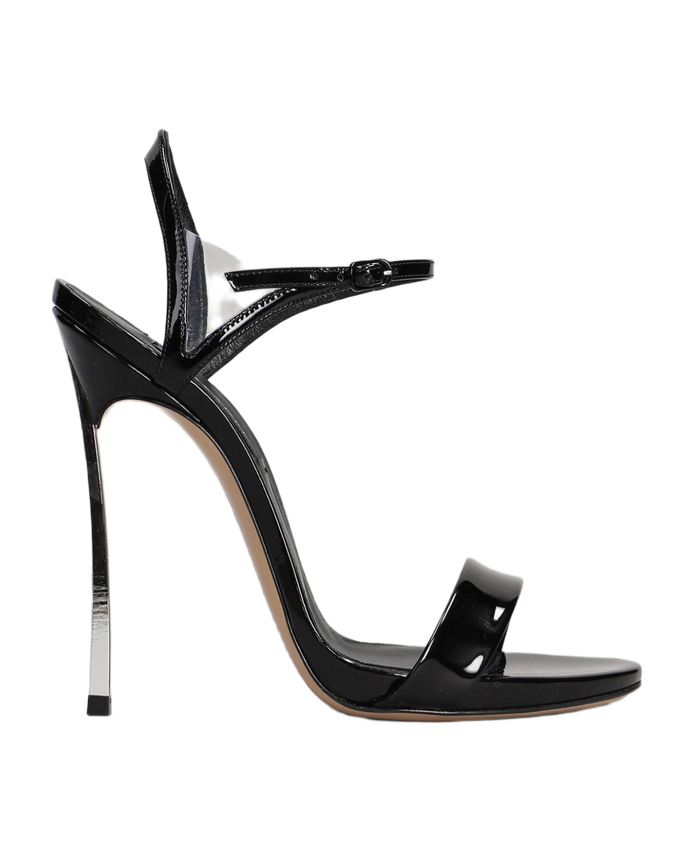 Casadei Blade Sandals In Black Patent Leather - black