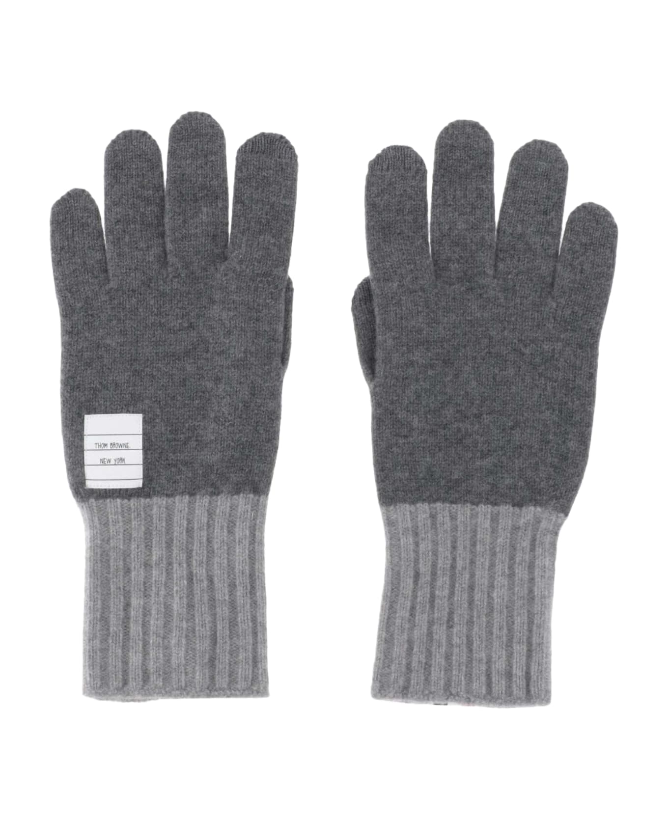Thom Browne Two-tone Wool Gloves - Med grey 手袋