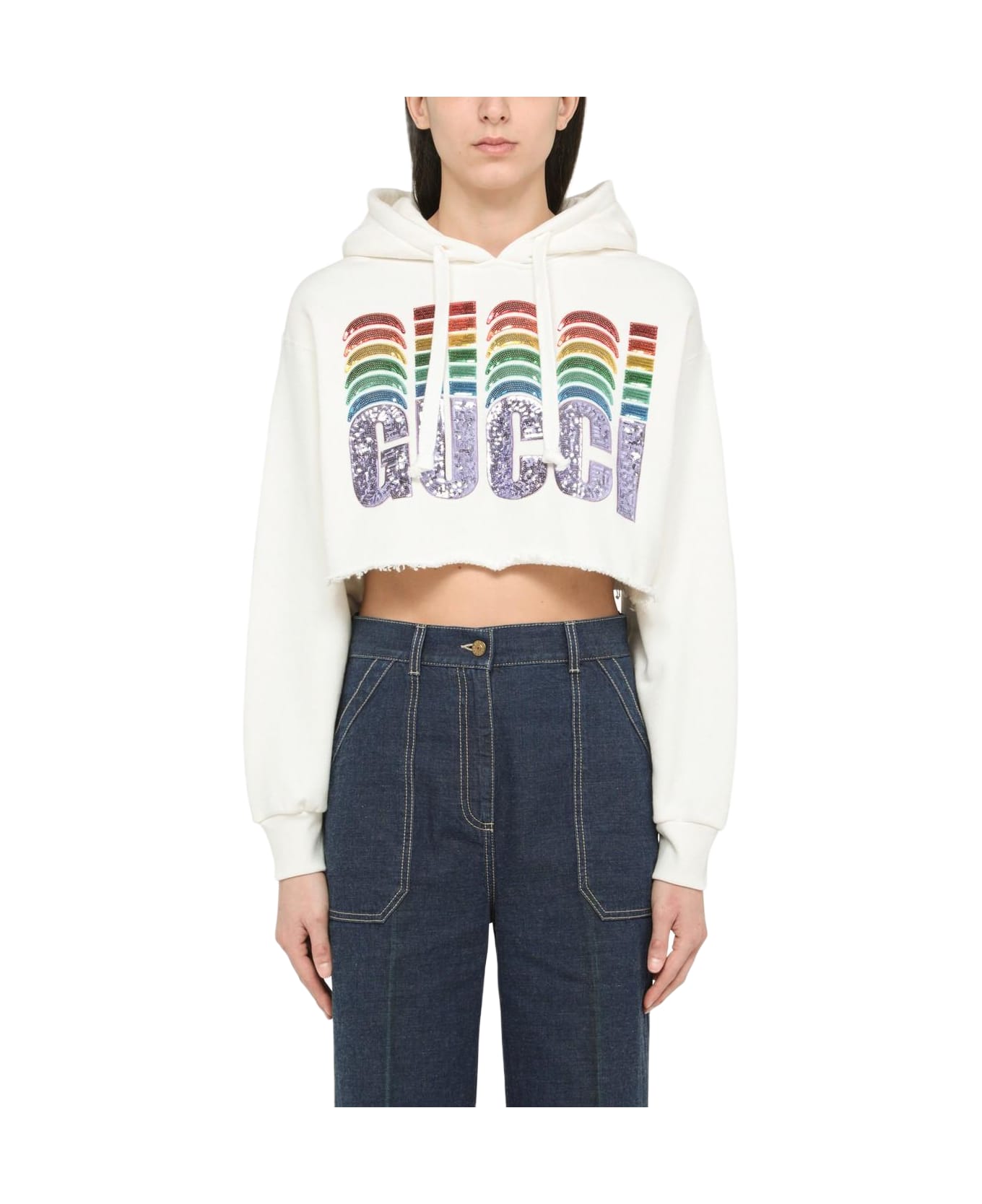 Gucci Cropped Sweatshirt With Embroidery