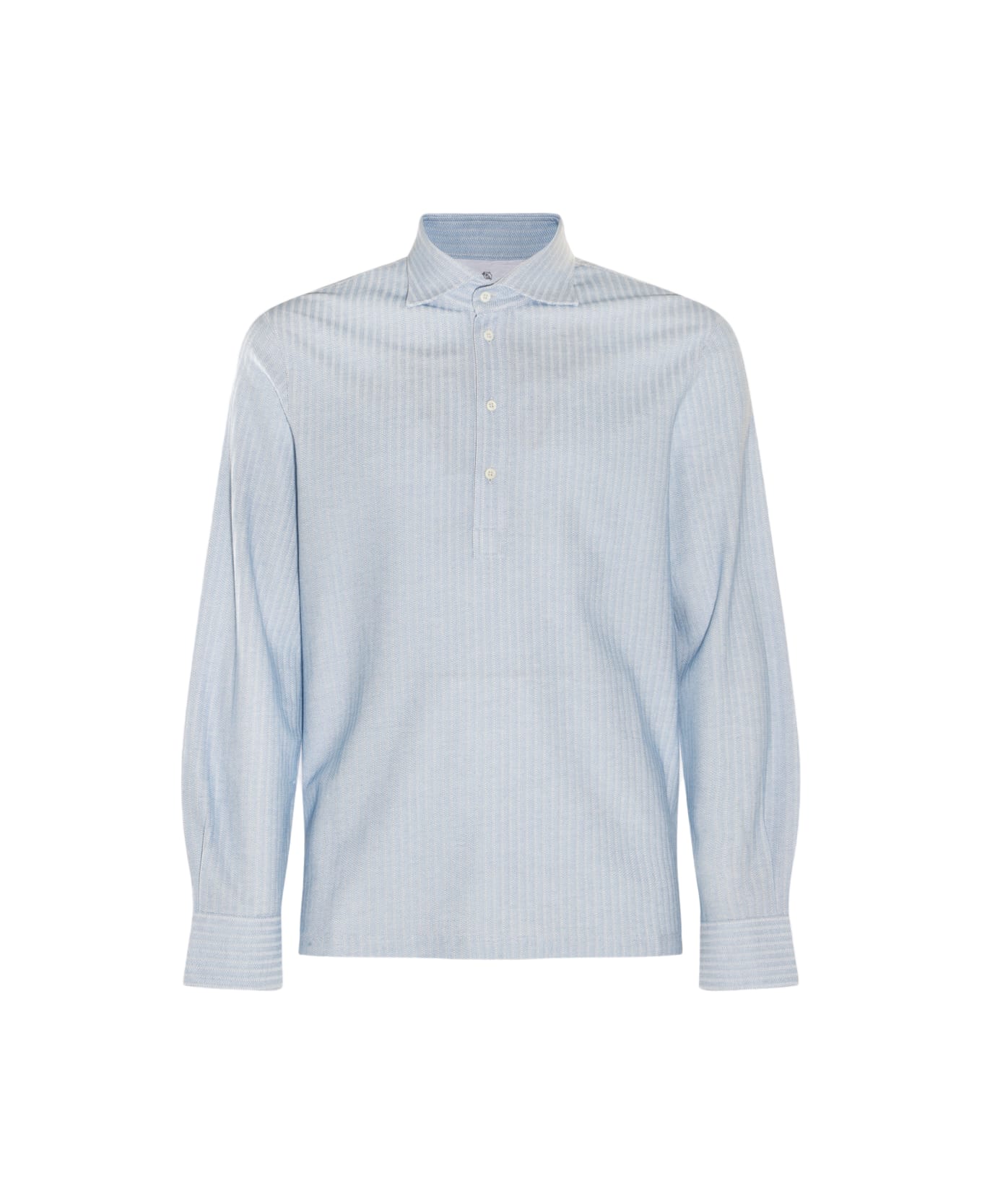 Brunello Cucinelli Light Blue Cotton Polo Shirt - Blue ポロシャツ