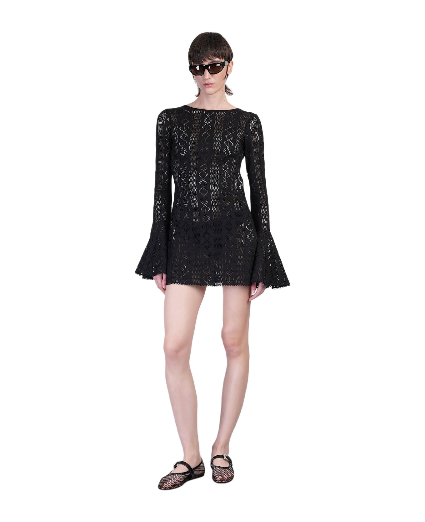 The Andamane Wanda Mini Mini Dress In Black Cotton - black