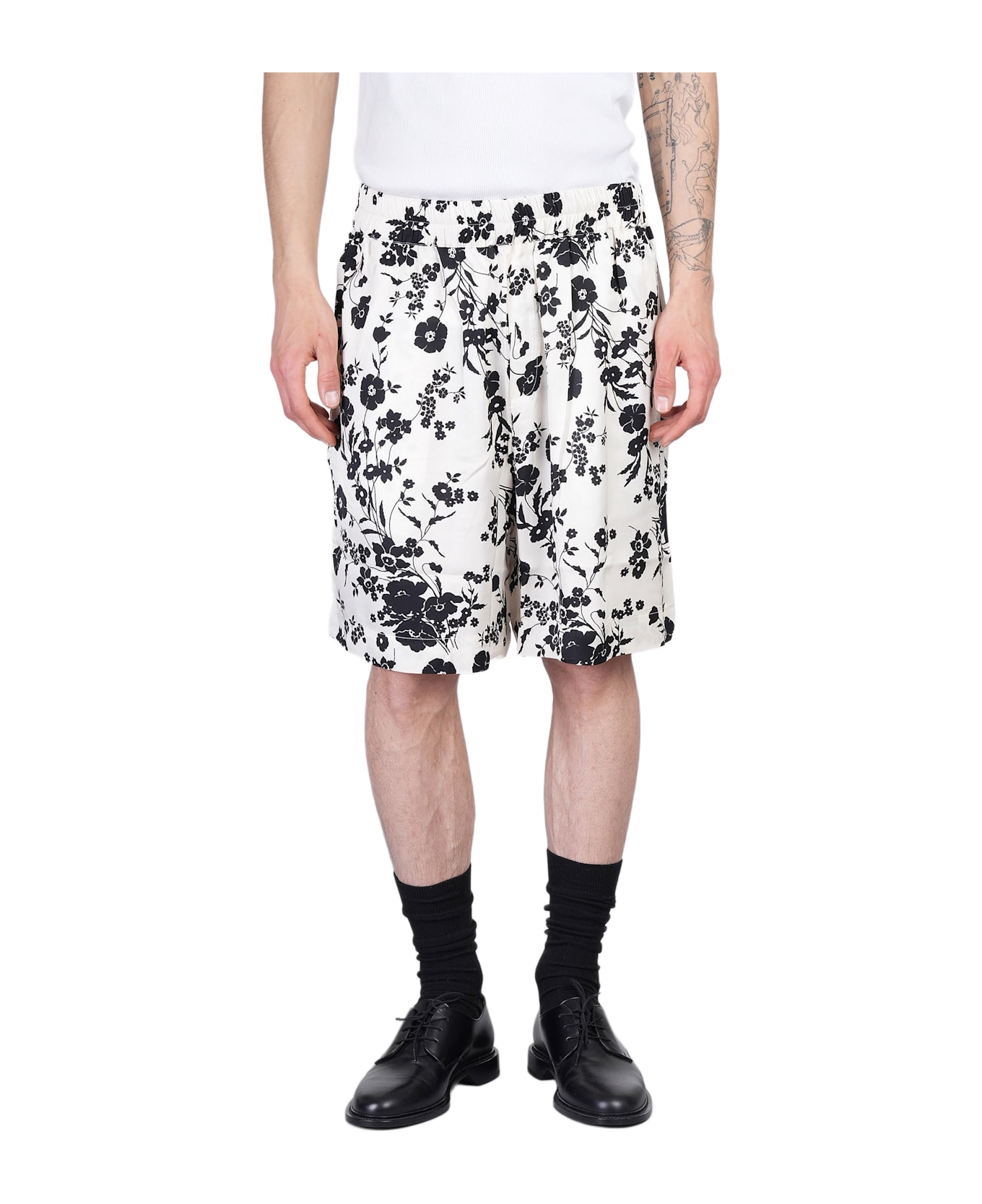 Laneus Shorts In Beige Viscose - beige